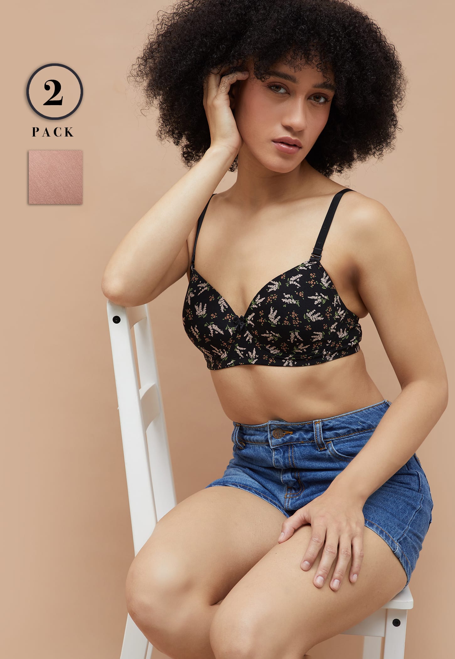 GINGER Assorted Padded Non Wired T-shirt Bra - Pack of 2-image-31
