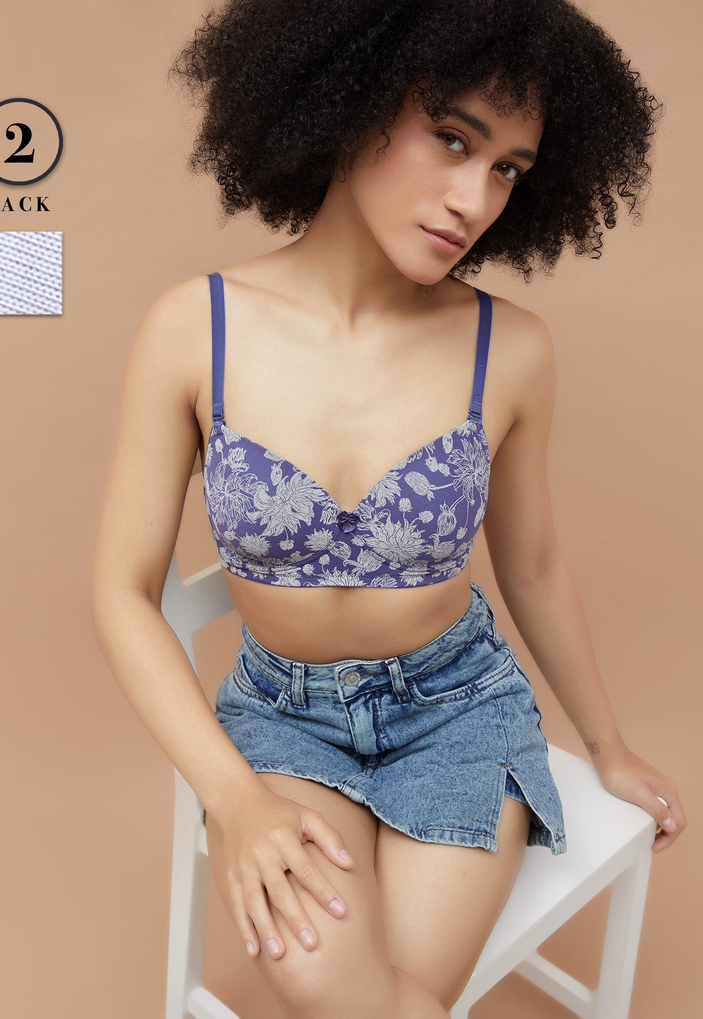 GINGER Assorted Padded Non Wired T-shirt Bra - Pack of 2-picture-45