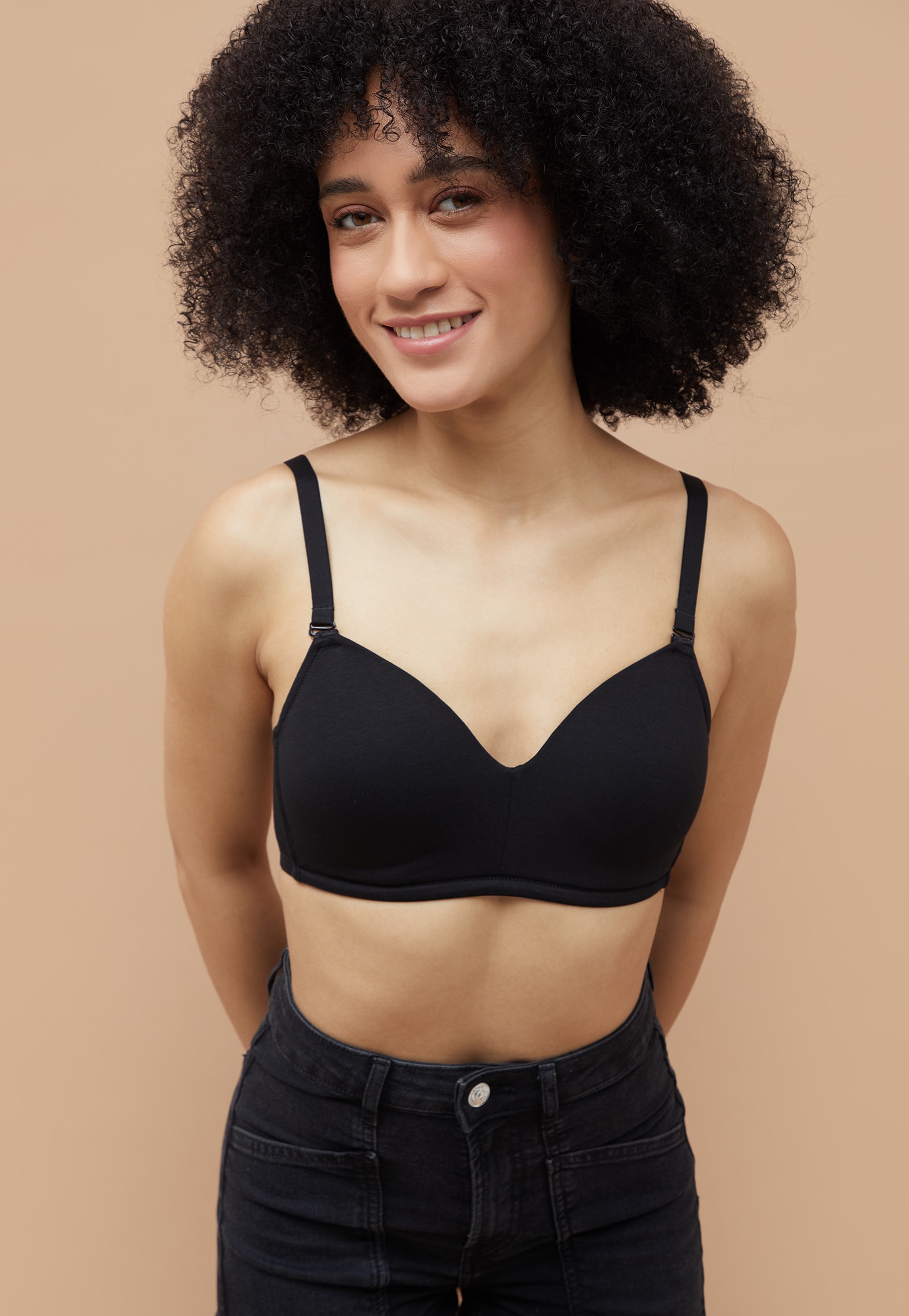 GINGER Solid Padded Non-Wired T-shirt Bra-picture-29