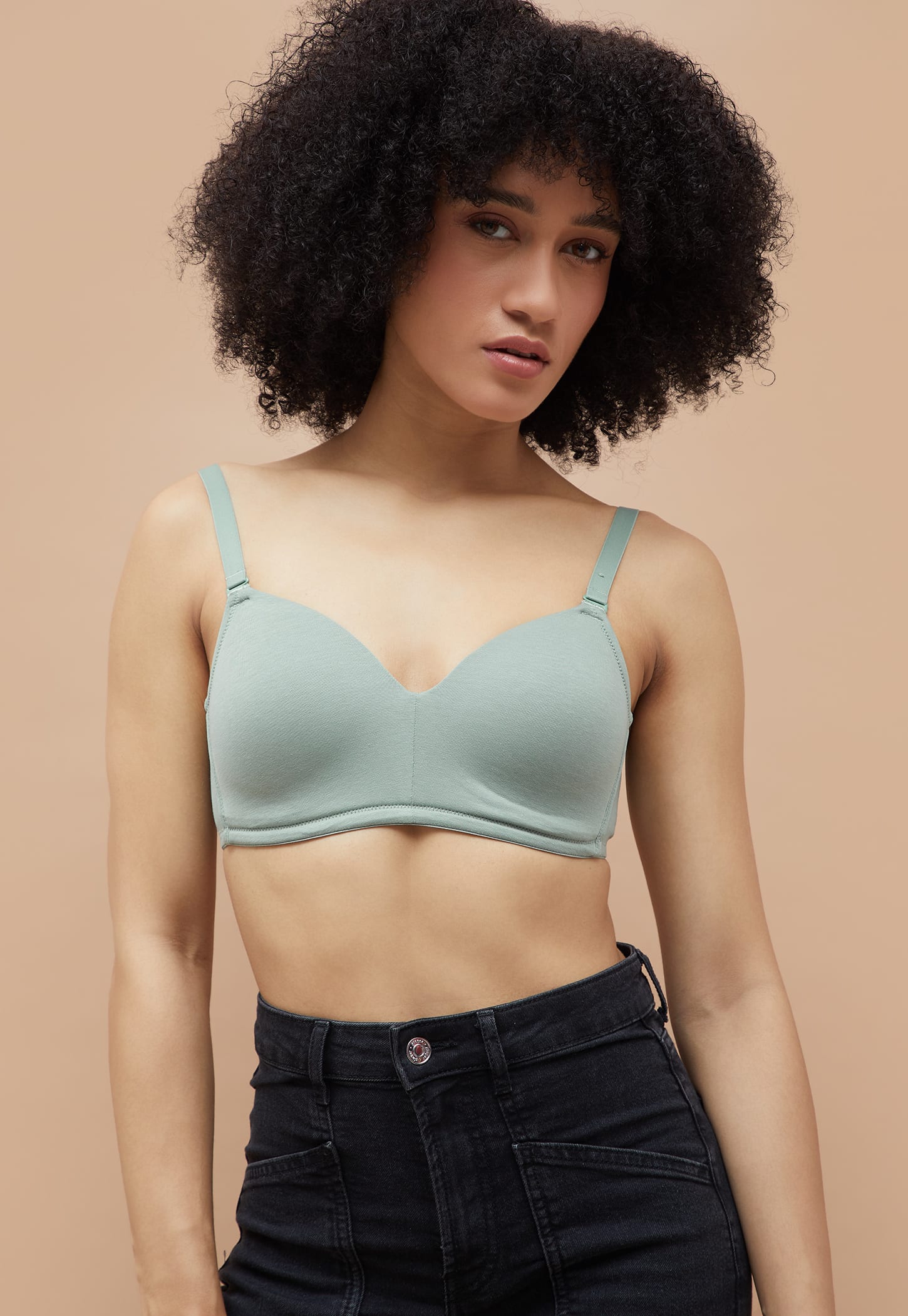 GINGER Solid Padded Non-Wired T-shirt Bra
