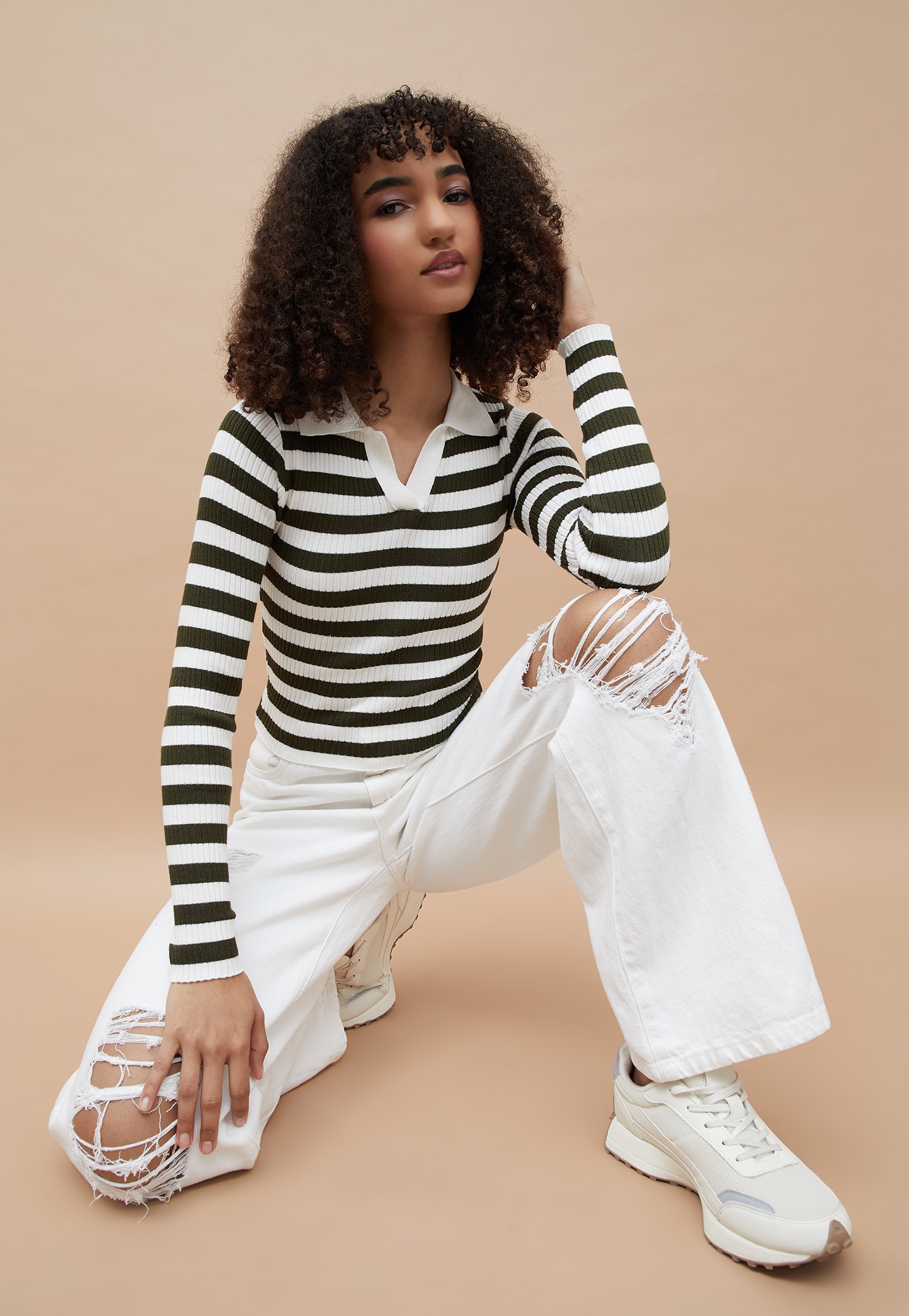 GINGER Striped Collared Top-picture-45