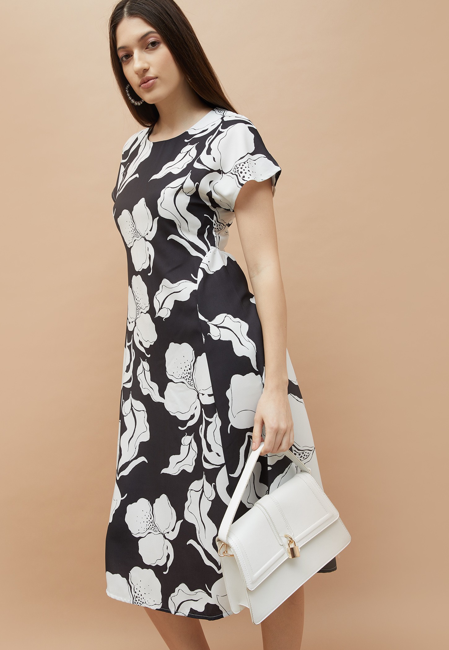 CODE Floral Print A-line Midi Dress-picture-37