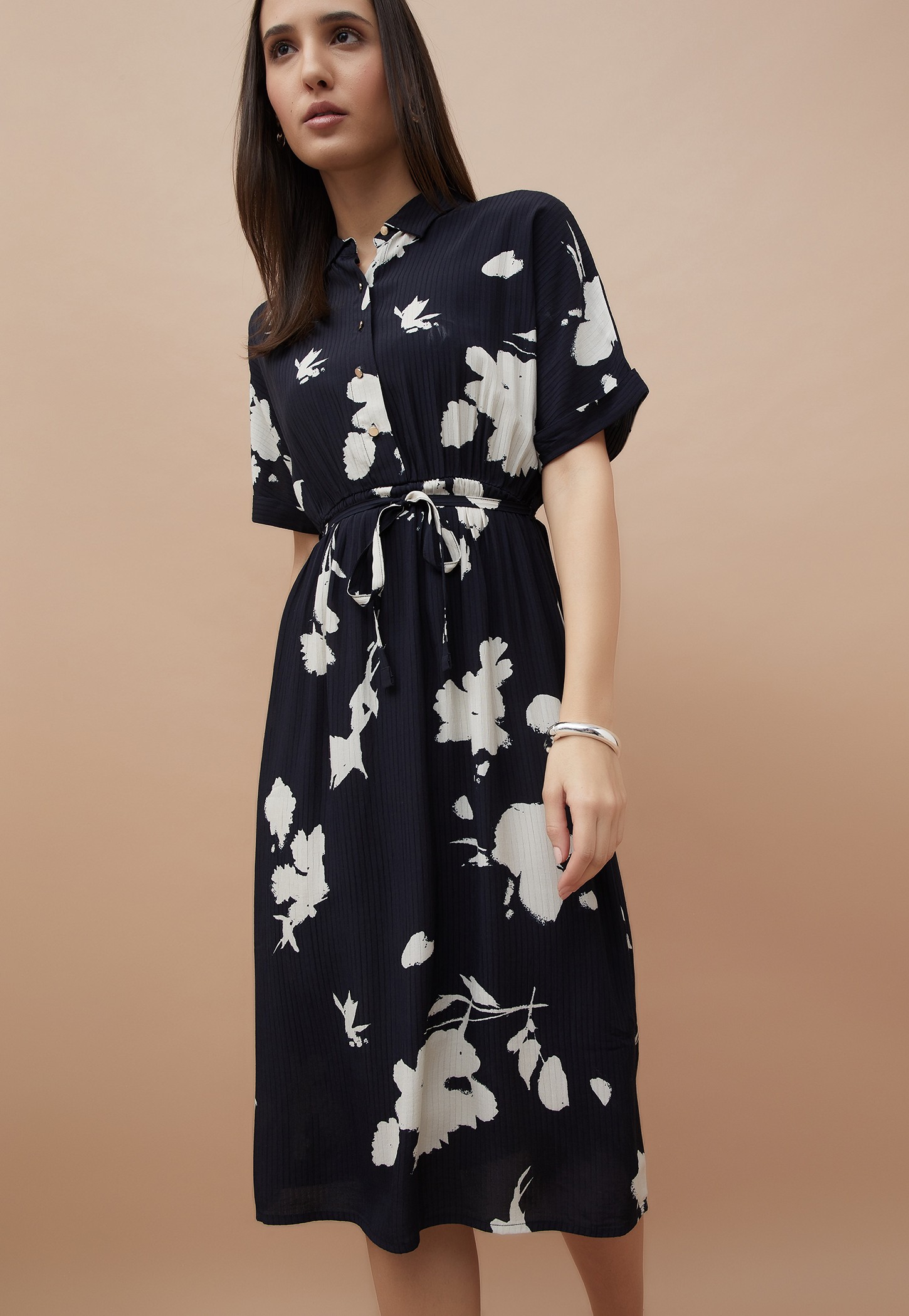 CODE Floral Print Shirt Dress-picture-41