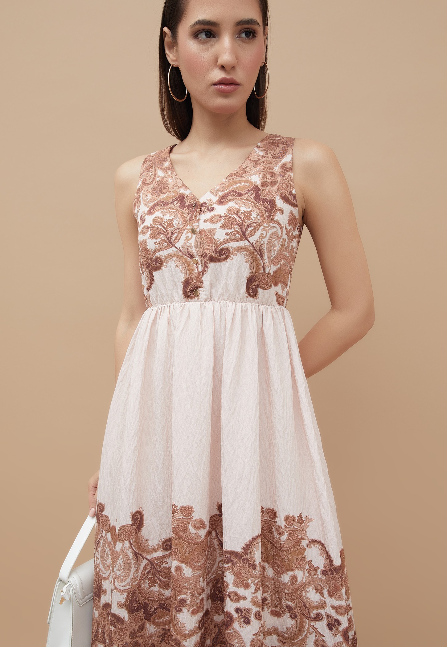 CODE Printed Fit & Flare Dress-picture-19
