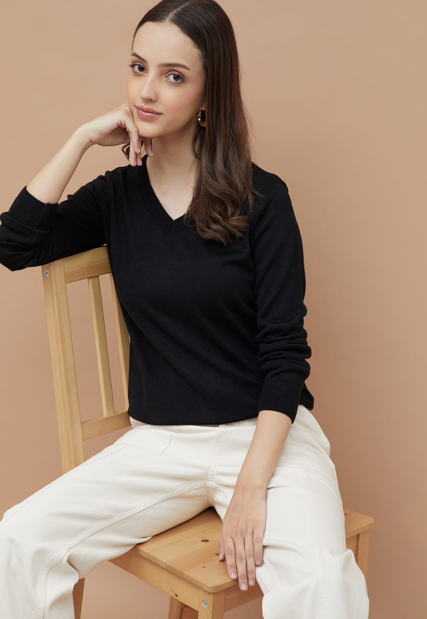 FAME FOREVER Solid Knit Top-image-1