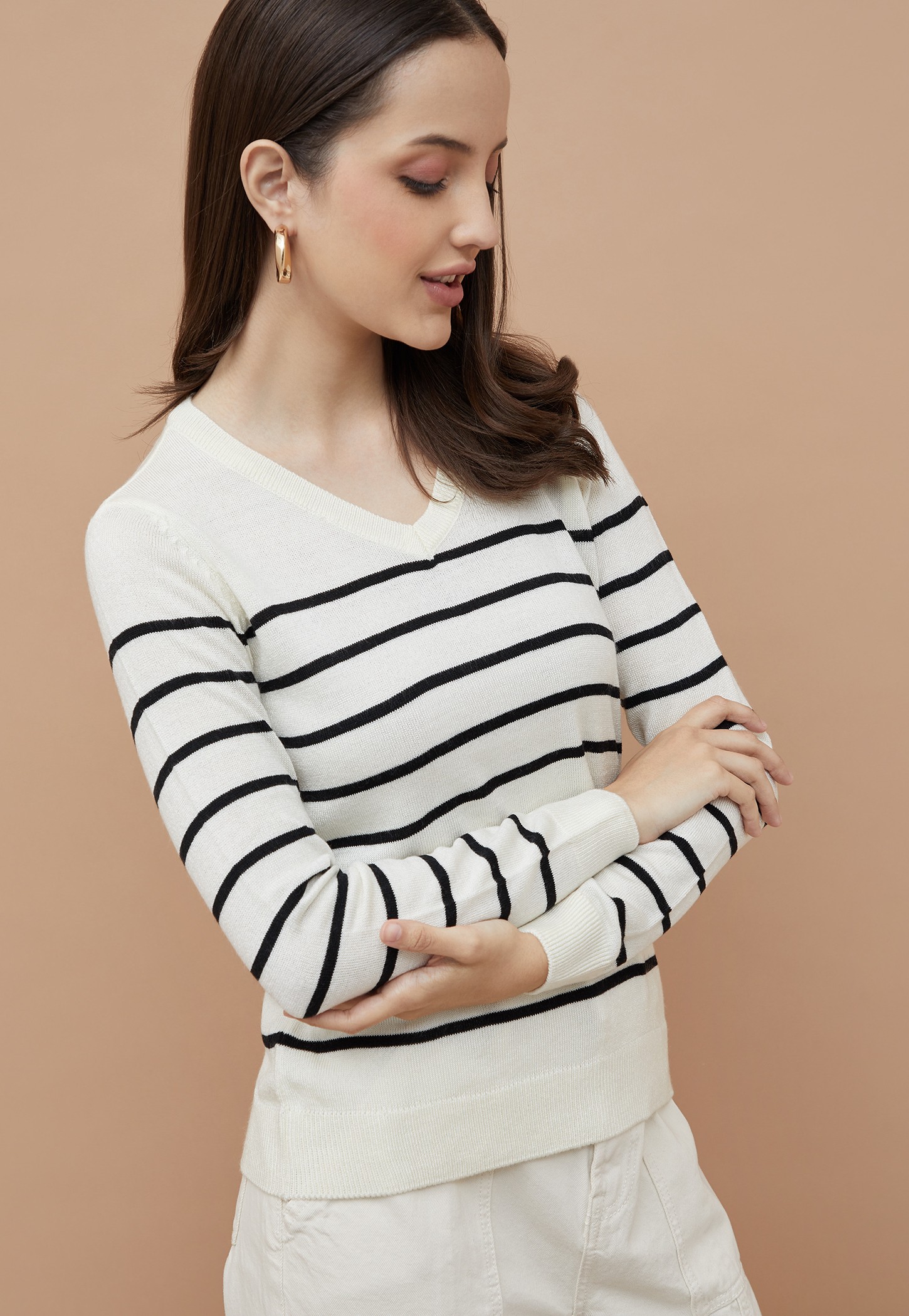FAME FOREVER Striped Knit Top-picture-42
