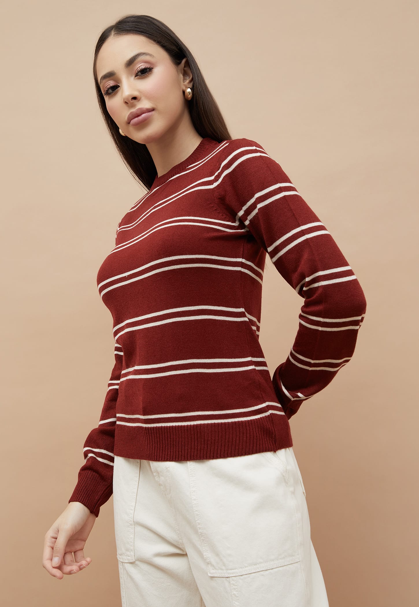 FAME FOREVER Striped Knit Top-picture-43