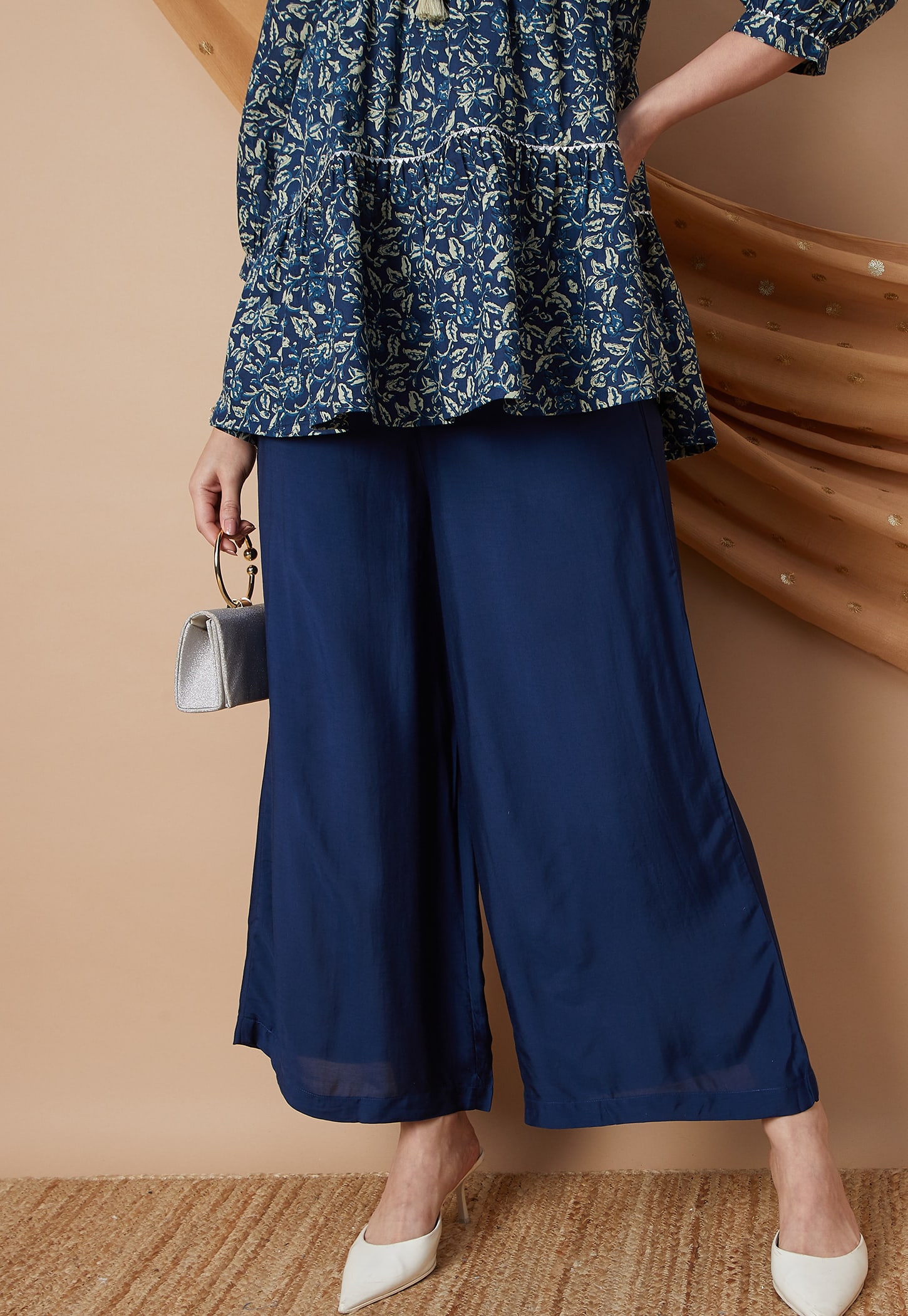 MELANGE Solid Elasticated Palazzos-picture-16