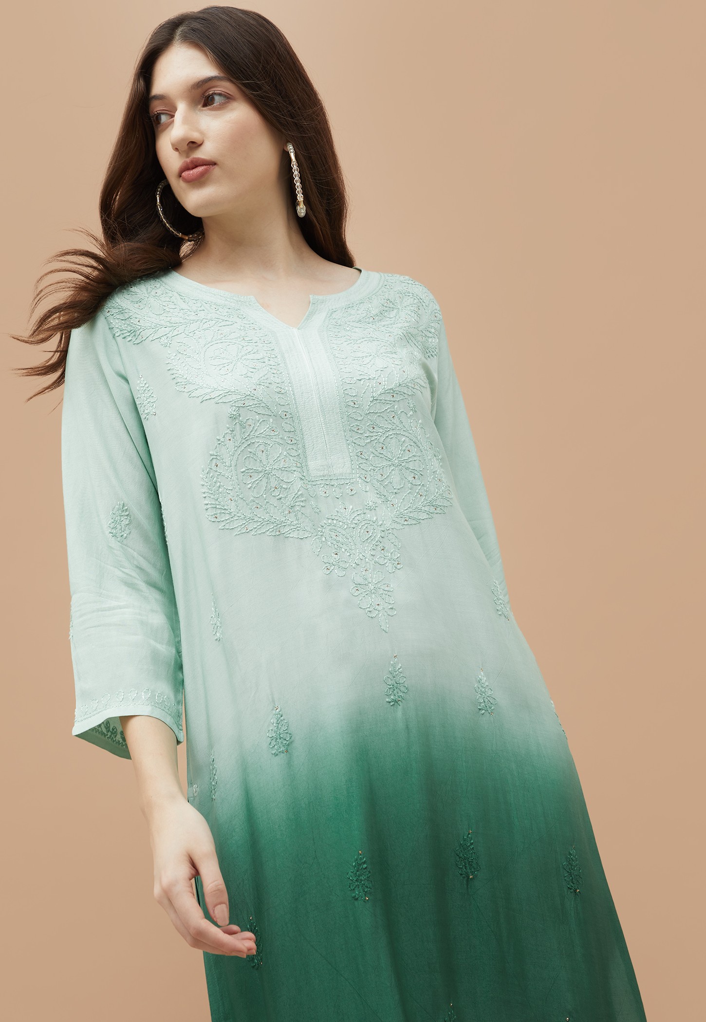 MELANGE Embroidered Straight Kurta Set-picture-14