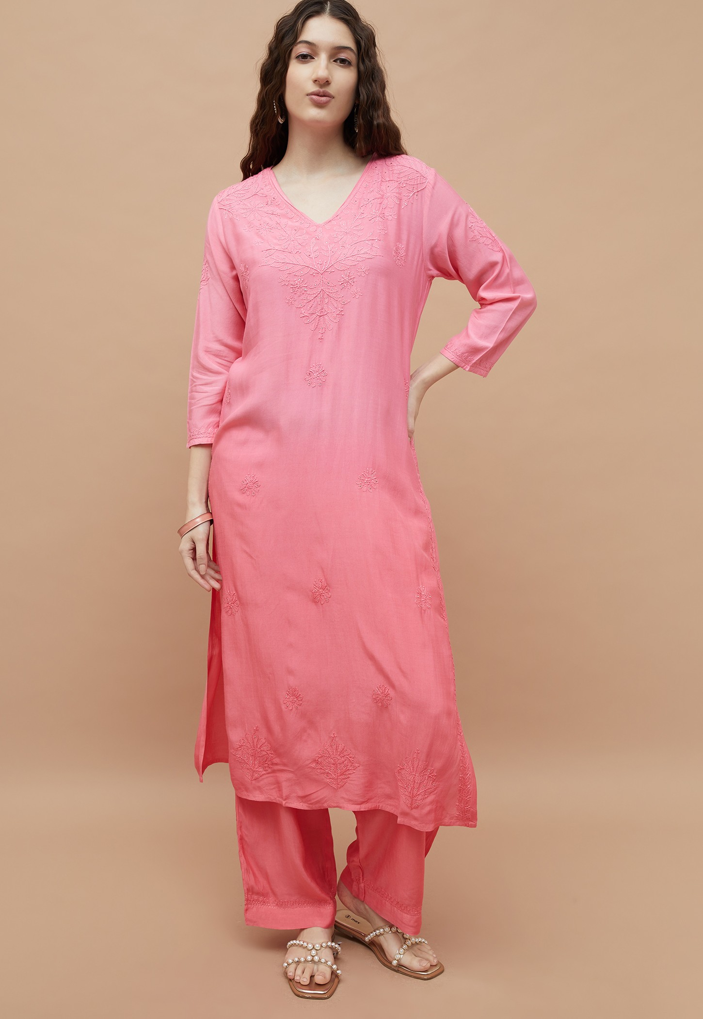 MELANGE Chikankari Straight Kurta Set-picture-25