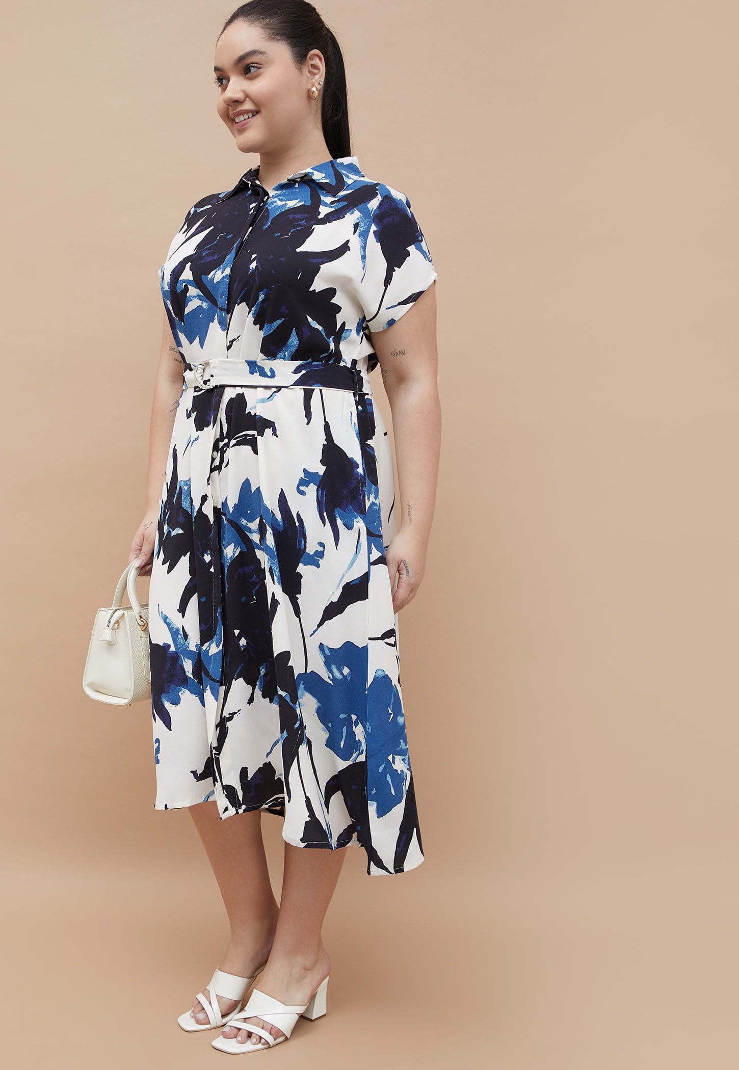 NEXUS Printed Belted Midi Dress-picture-17