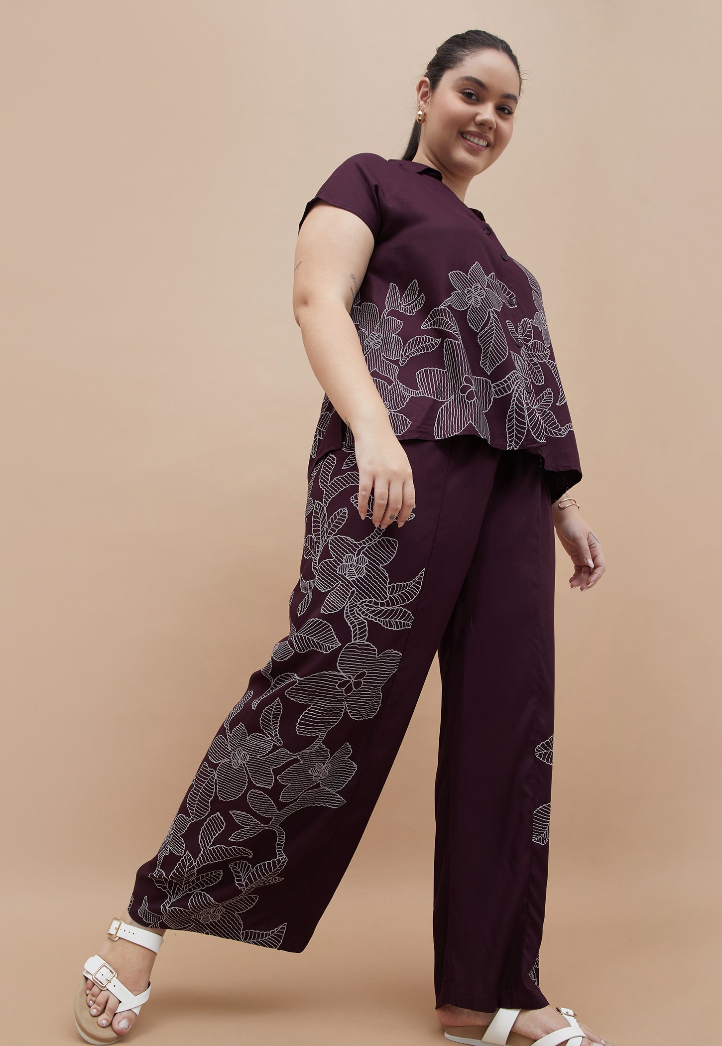 NEXUS Floral Print Wide Leg Trousers-picture-39
