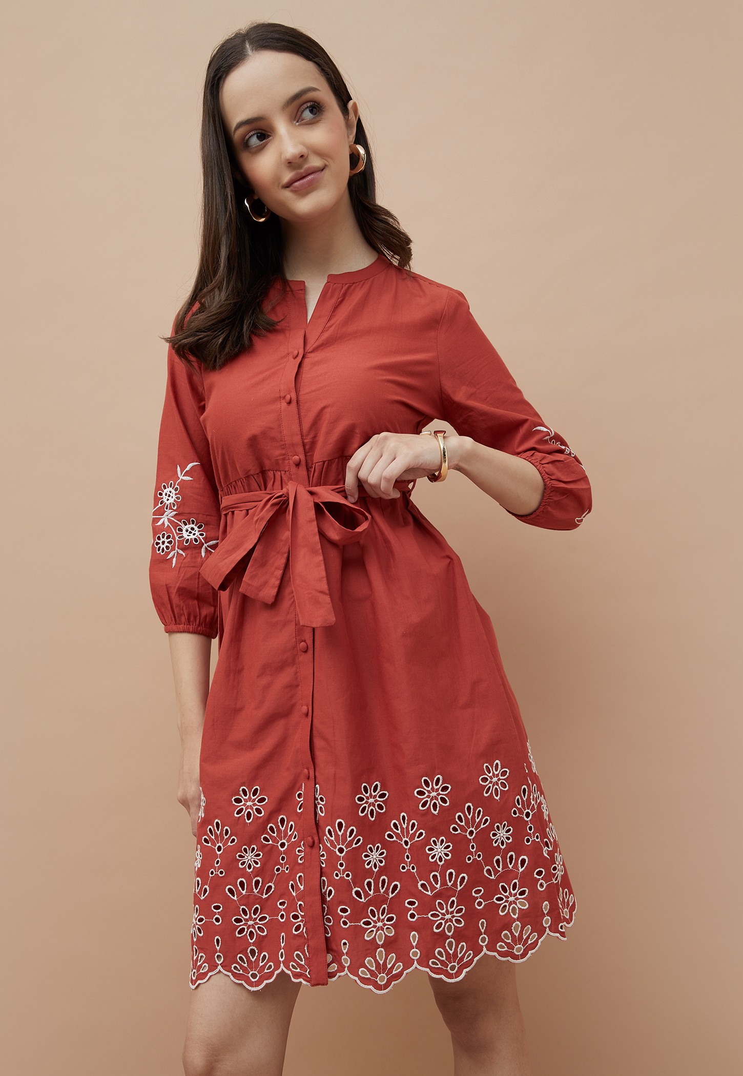 FAME FOREVER Schiffli A-Line Dress-picture-50