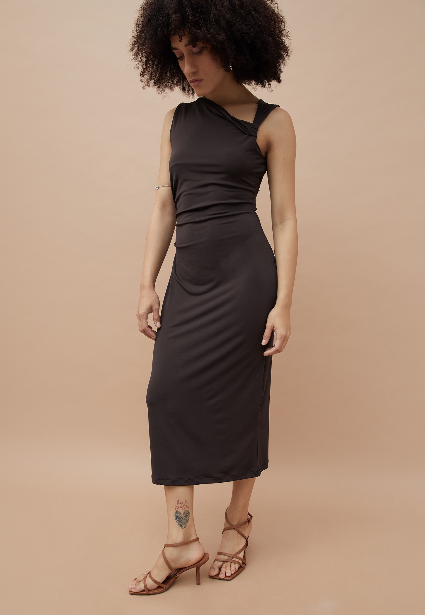 GINGER Solid Bodycon Dress-image-17