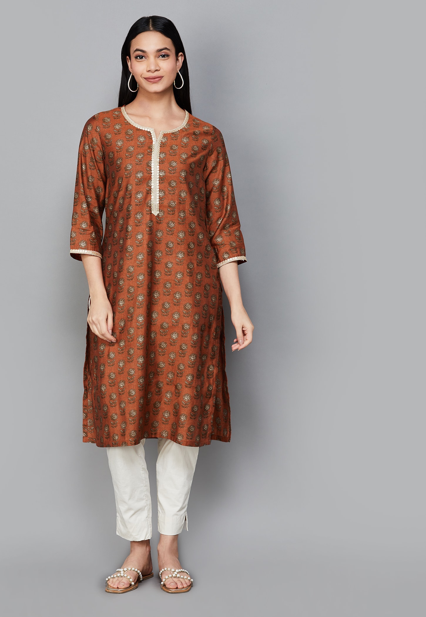 BIBA Floral Print Straight Kurta-picture-11
