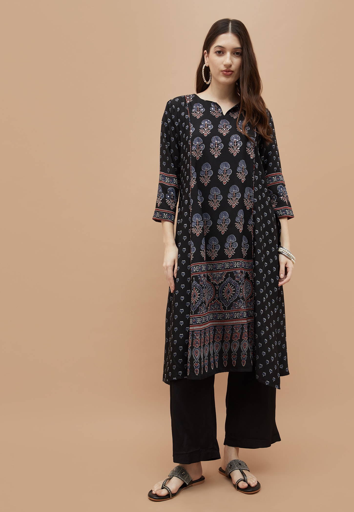 MELANGE Ethnic Motif Straight Kurta Set-picture-53