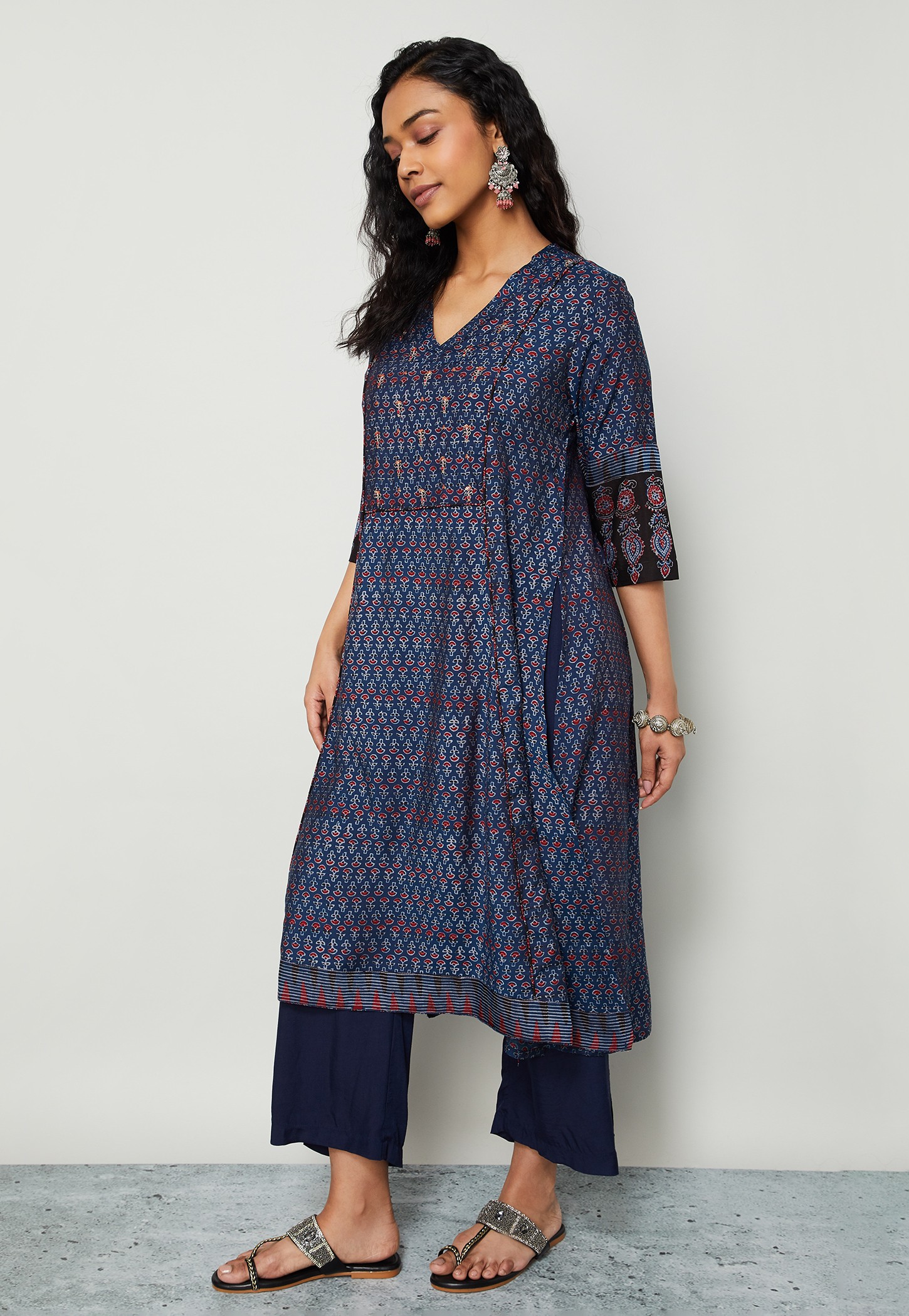 MELANGE Ethnic Motif Flared Kurta Set-picture-51