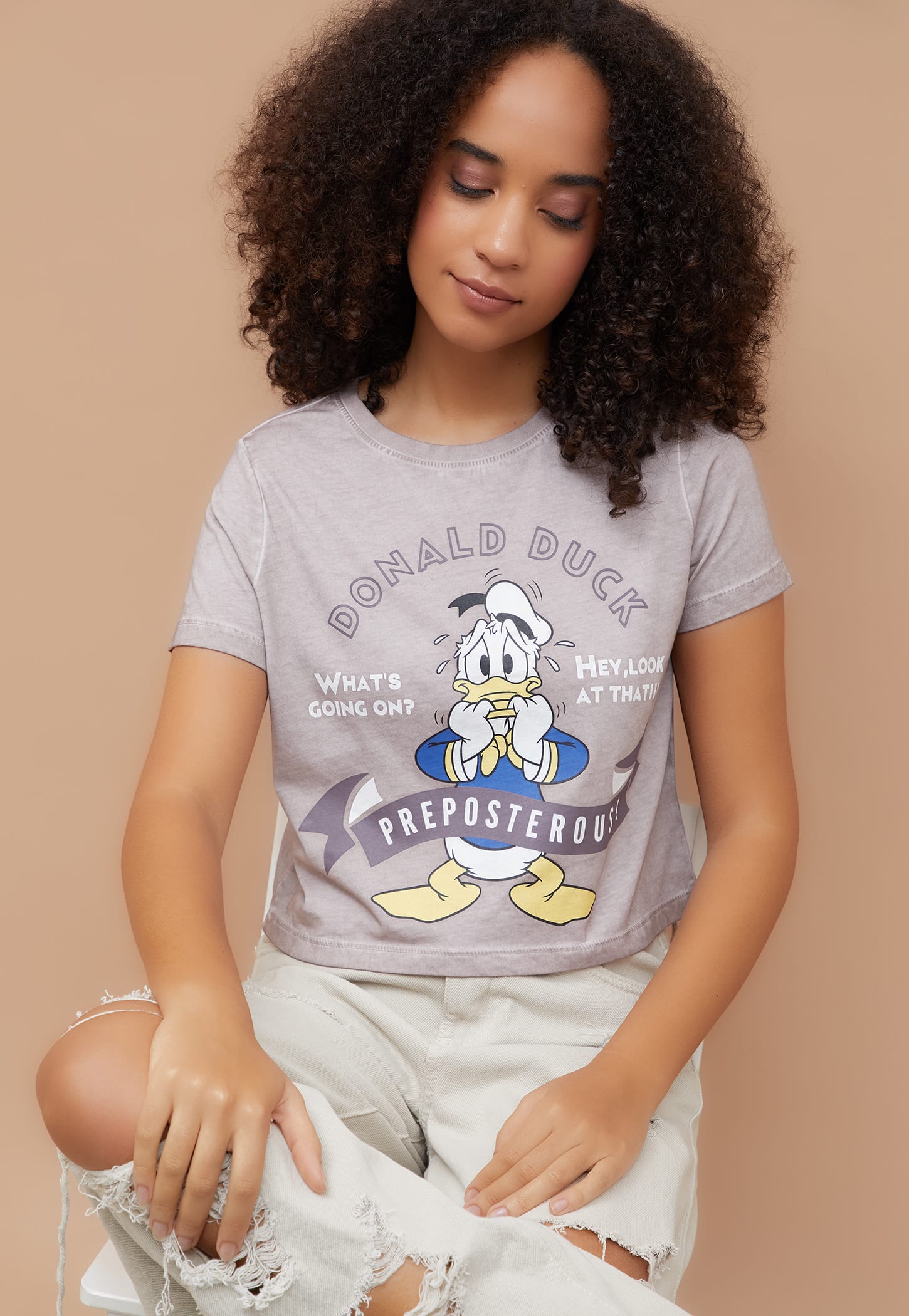 GINGER Donald Duck Print T-shirt-picture-28
