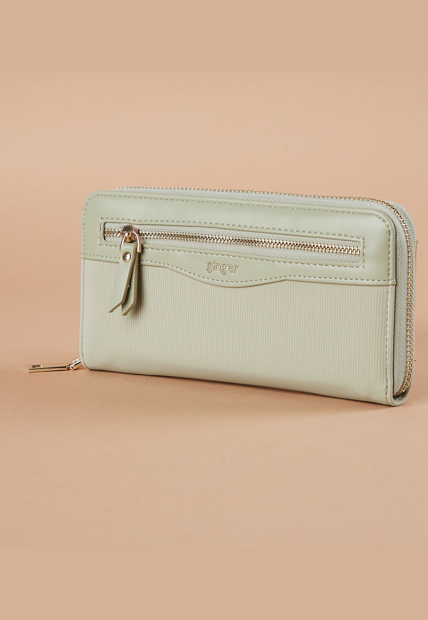 GINGER Textured Zip-Around Wallet