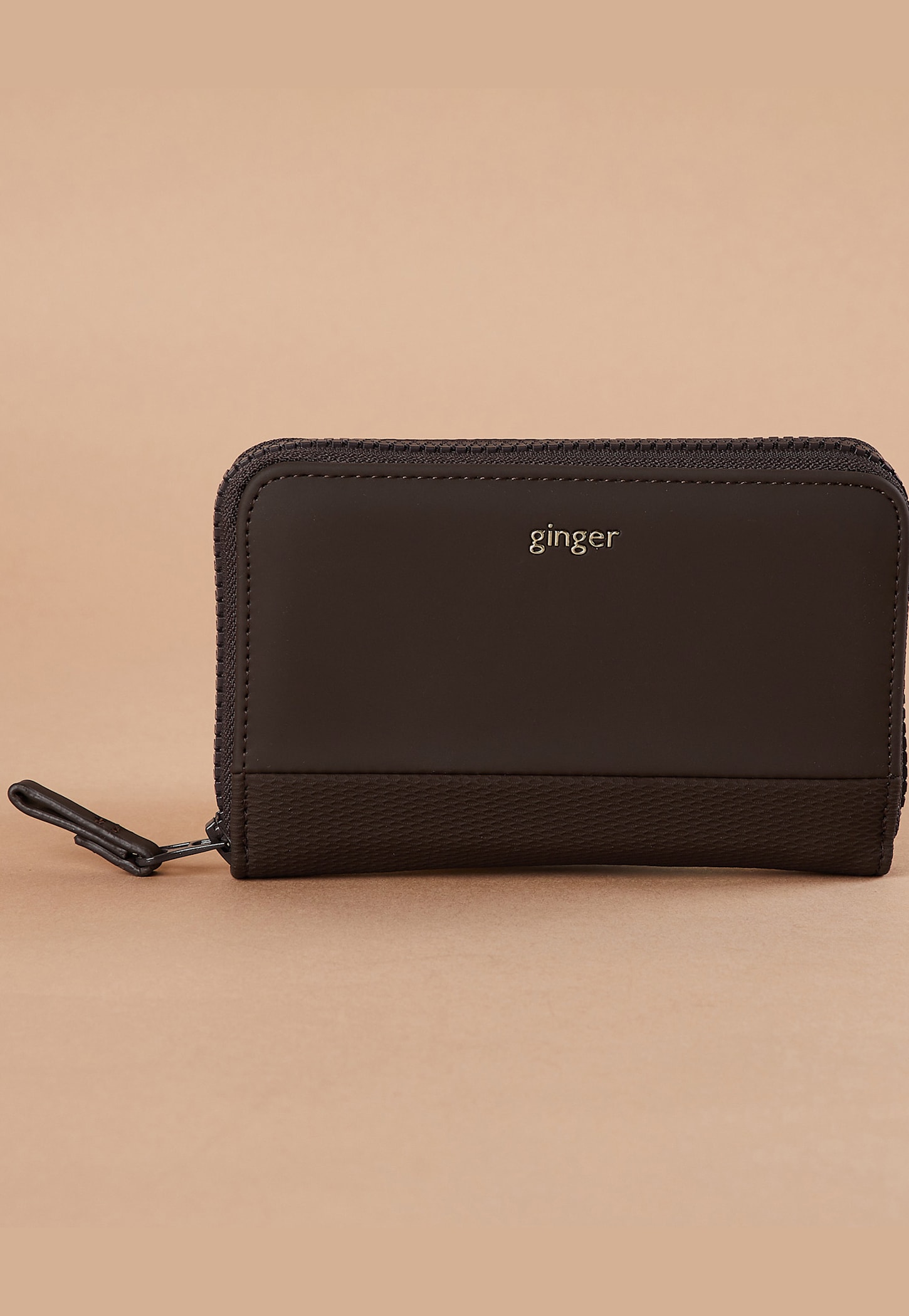 GINGER Textured Zip-Around Wallet