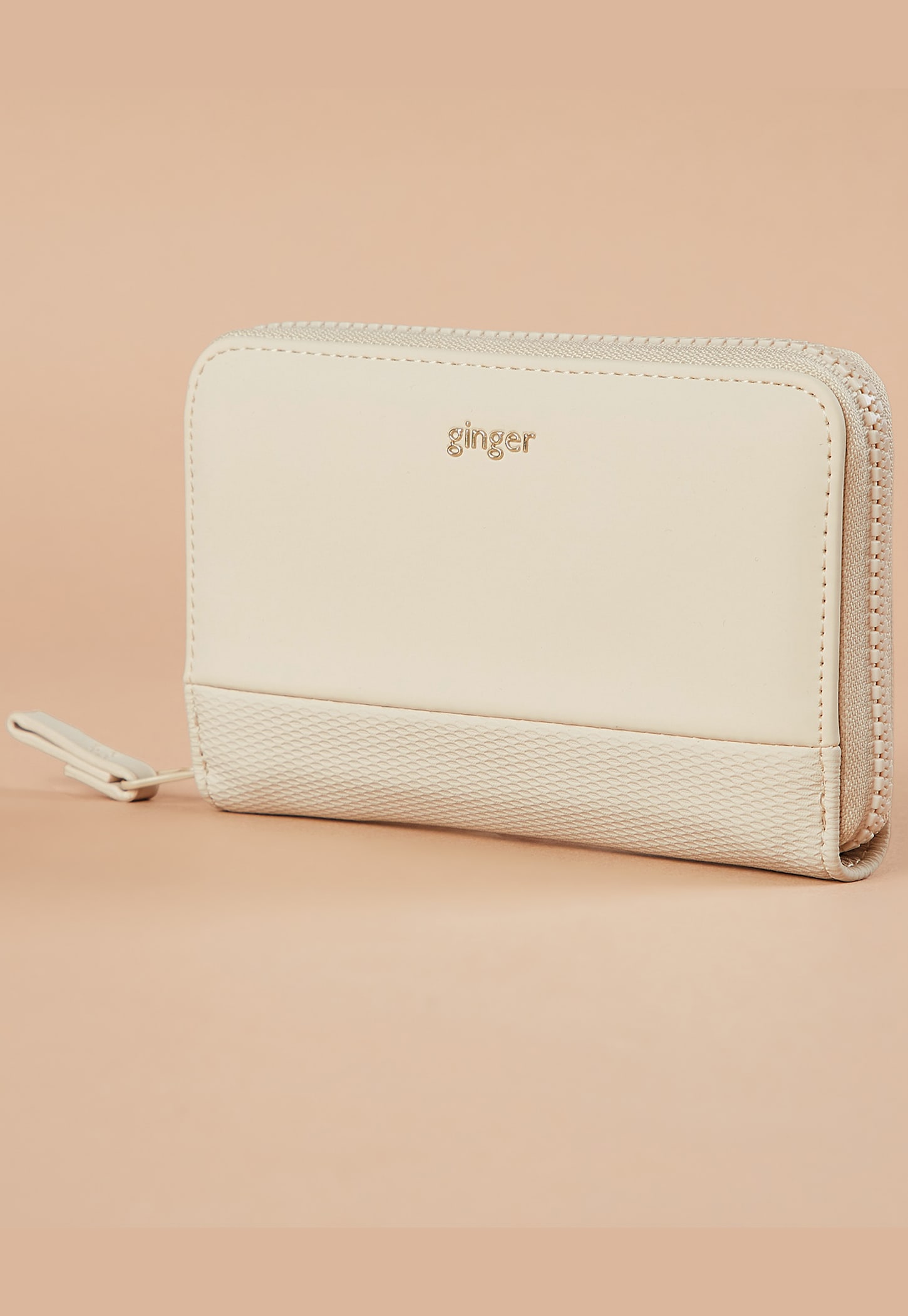 GINGER Textured Zip-Around Wallet