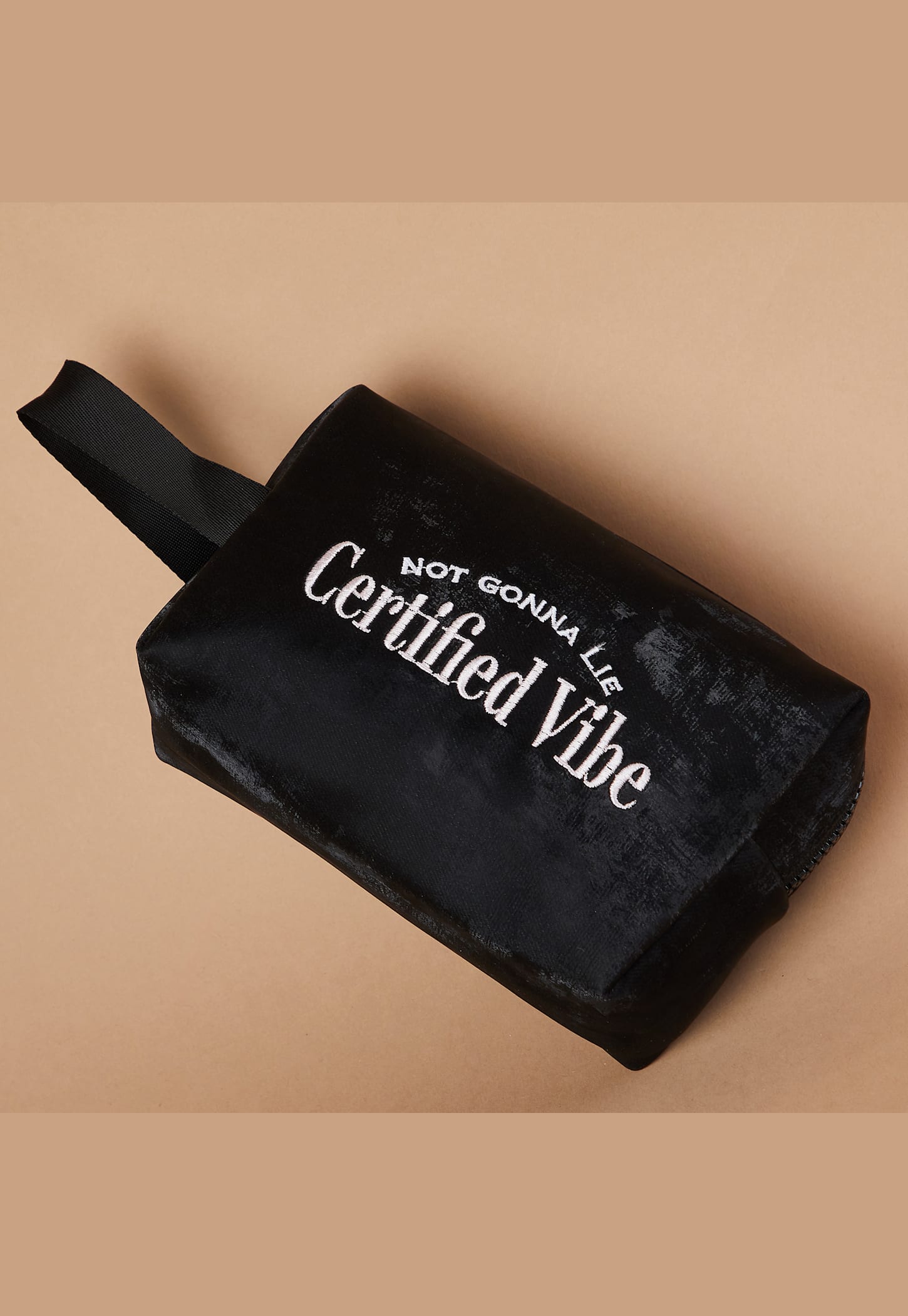 GINGER Slogan Embroidered Vanity Pouch