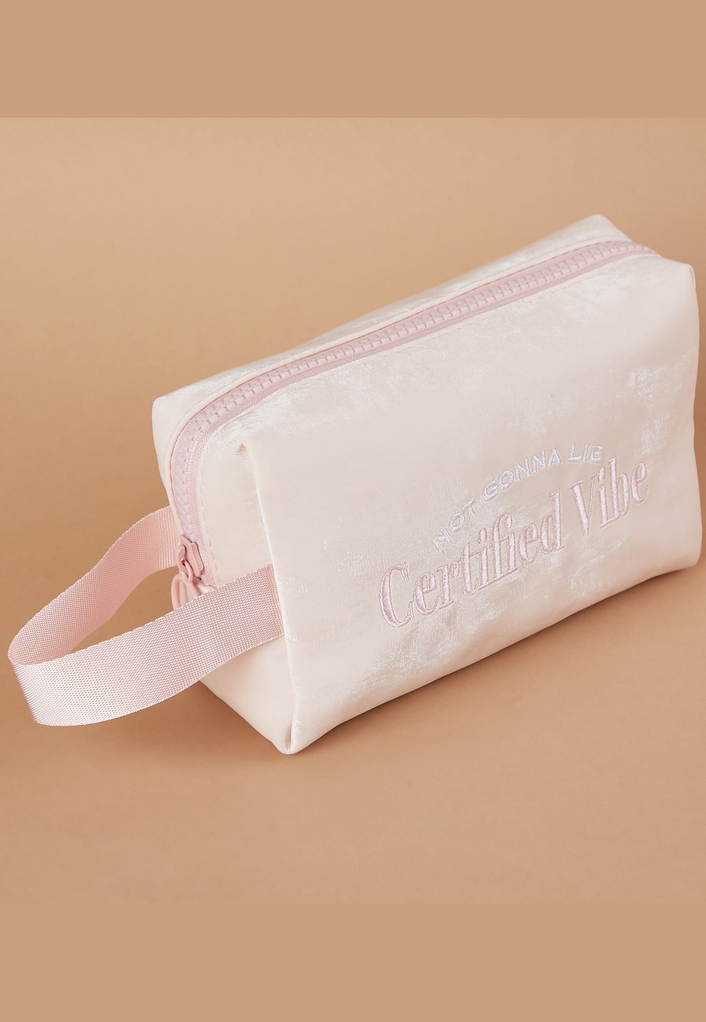 GINGER Slogan Embroidered Vanity Pouch