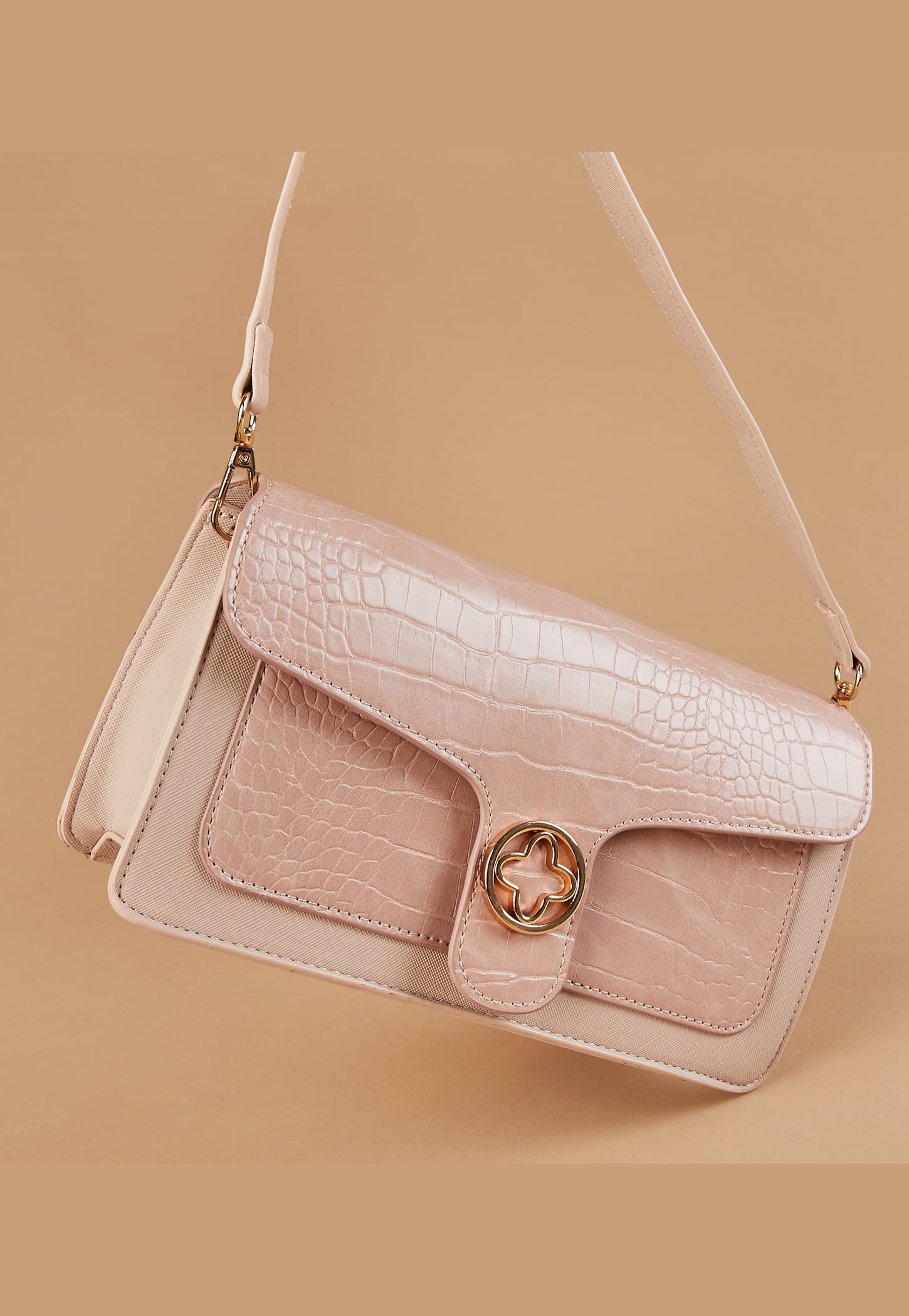 code croc-tectured sling bag