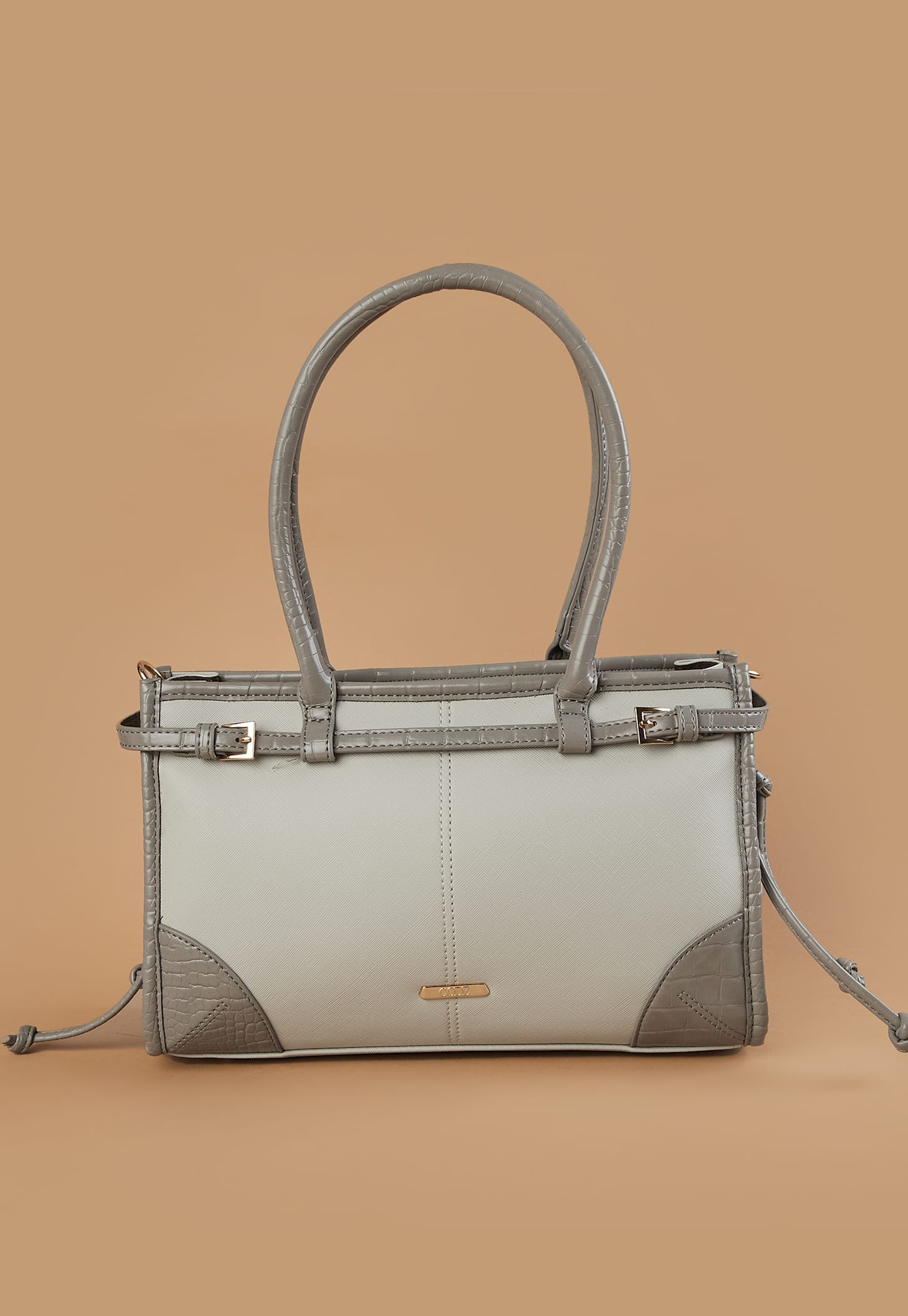 CODE Textured Shoulder Bag with Bandana-picture-39