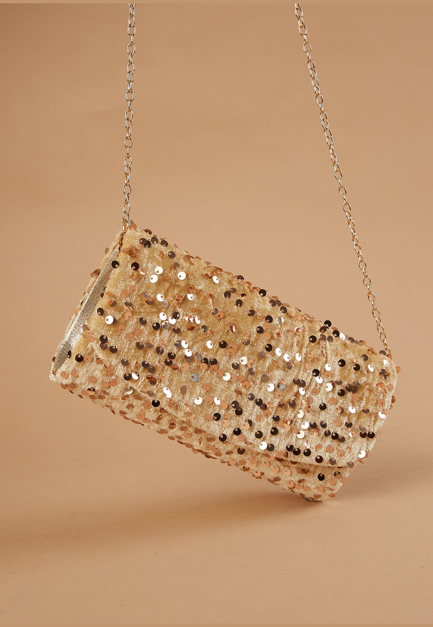 CODE Sequin Embellished Clutch with Sling-picture-26