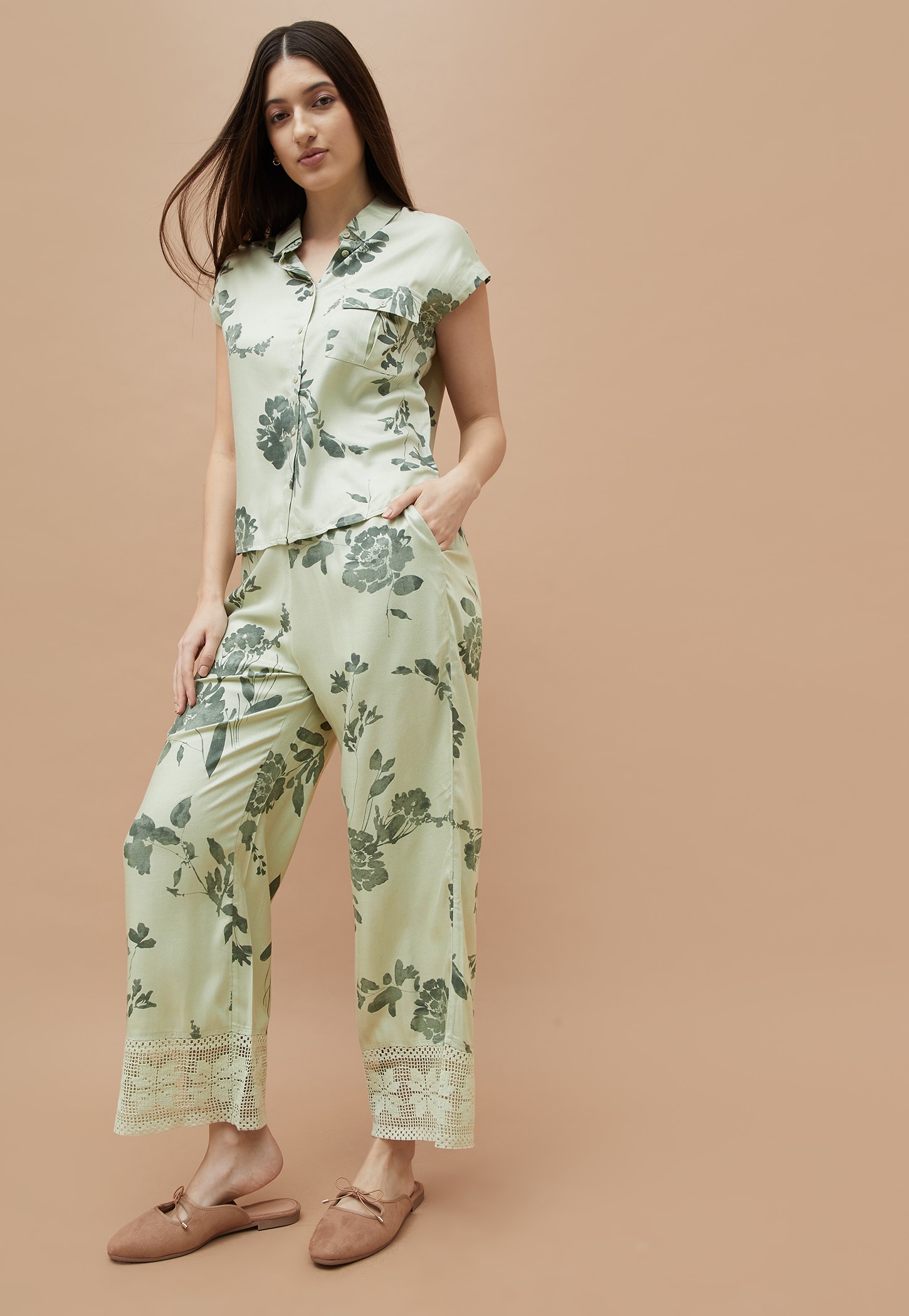FAME FOREVER Ikat Print Wide Leg Trousers-picture-10