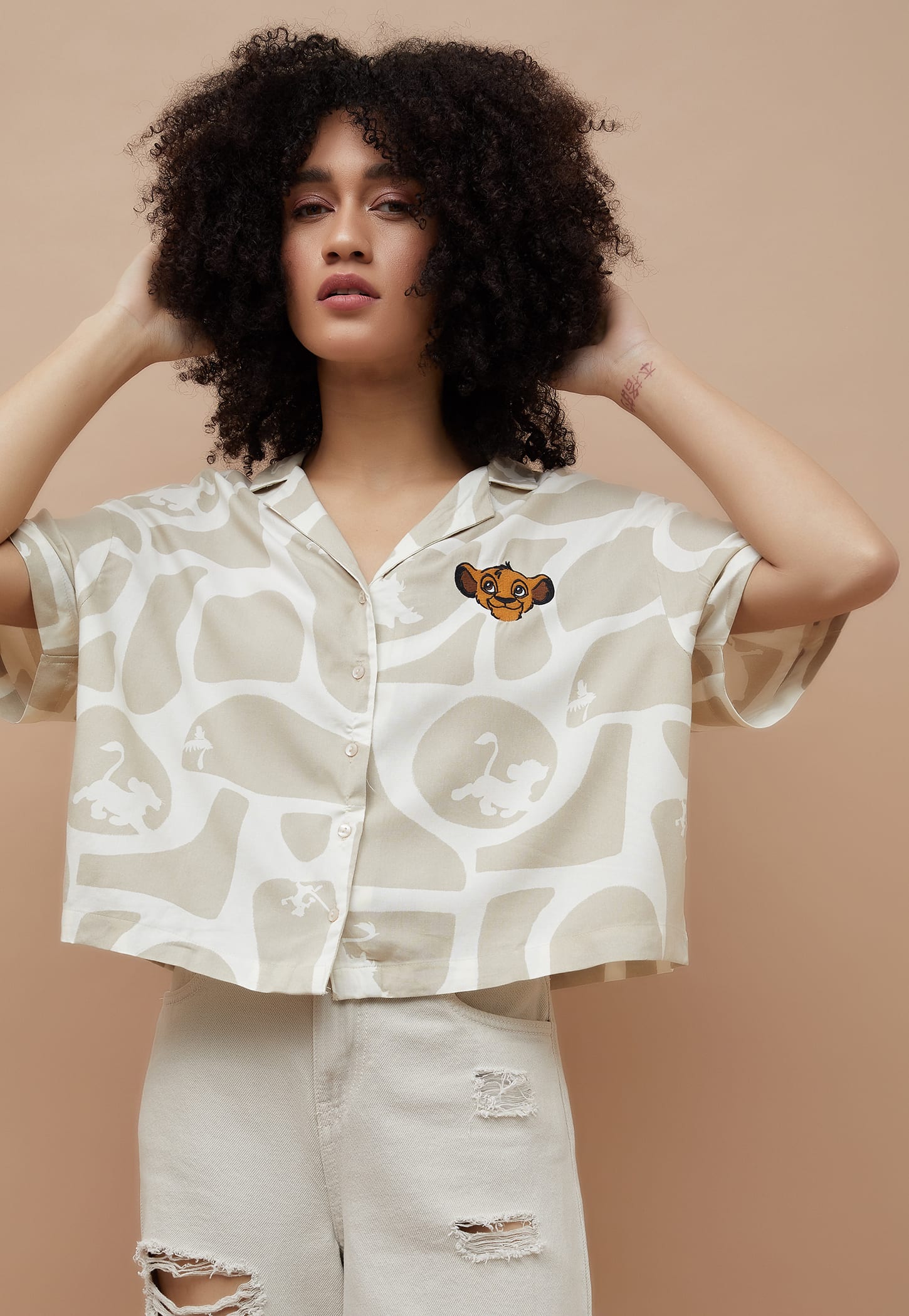 GINGER The Lion King Print Crop Shirt-picture-26