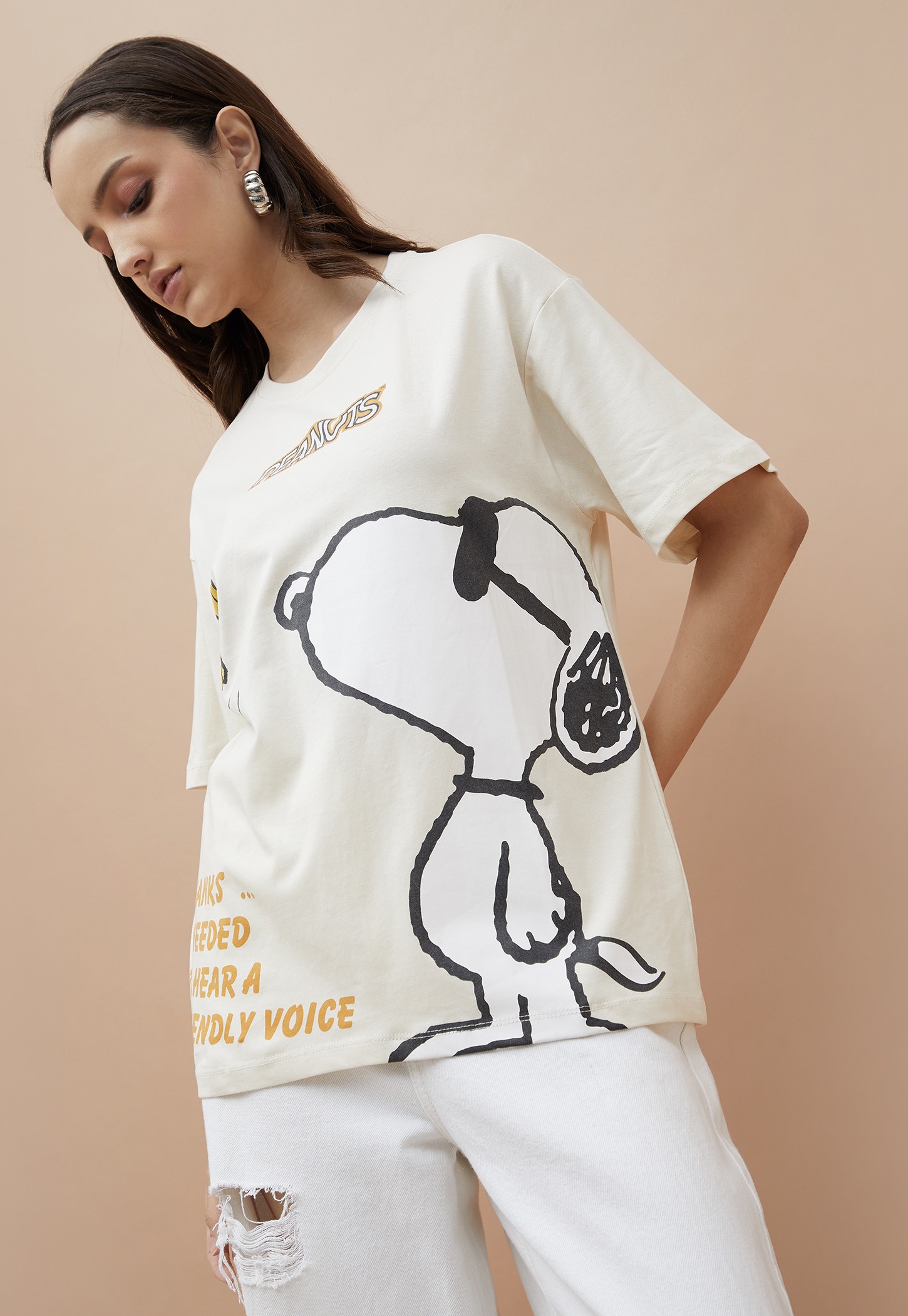 GINGER Peanuts Print Oversized T-shirt-picture-15