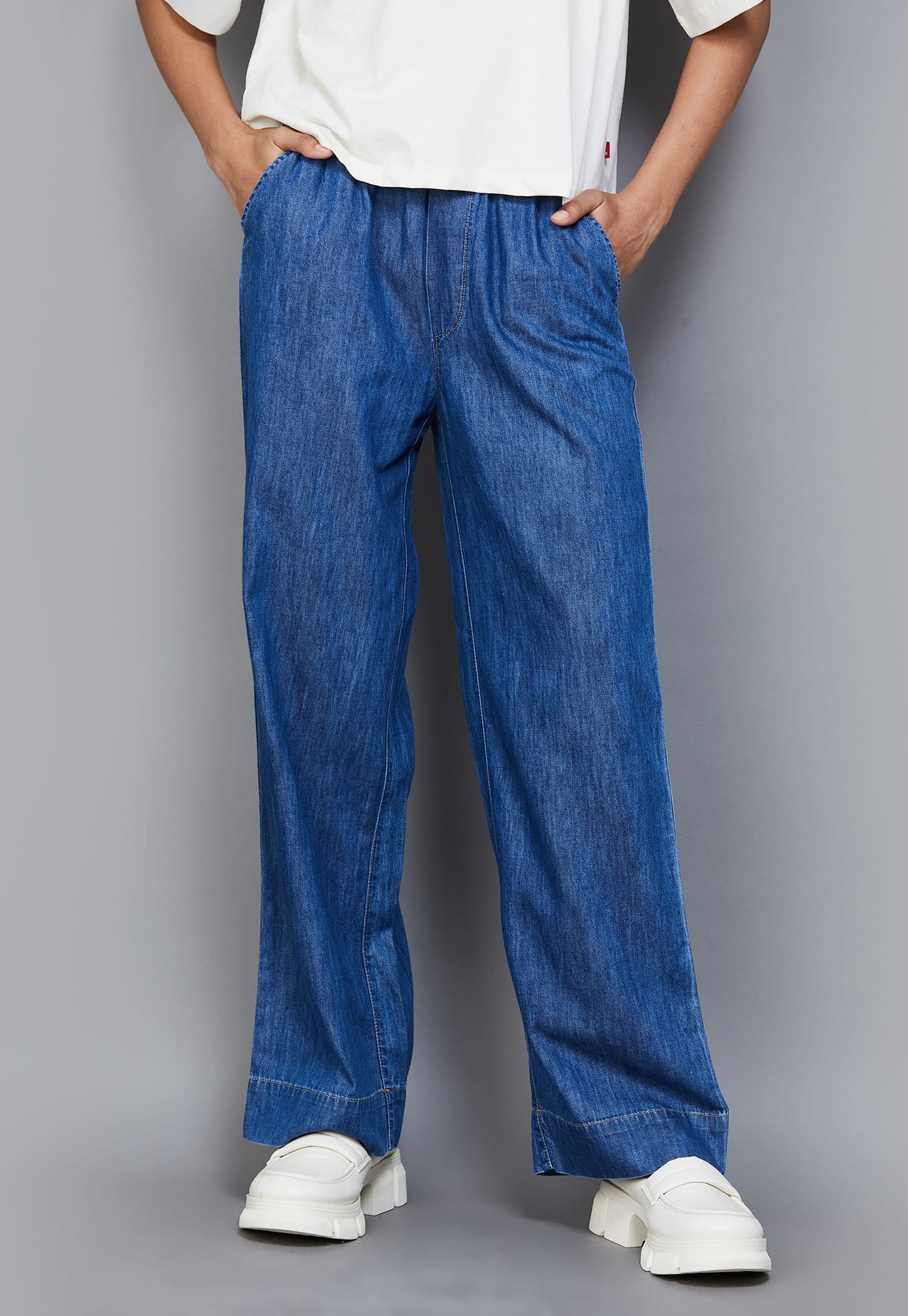 XPOSE Medium Washed Wide Leg Jeans-picture-39