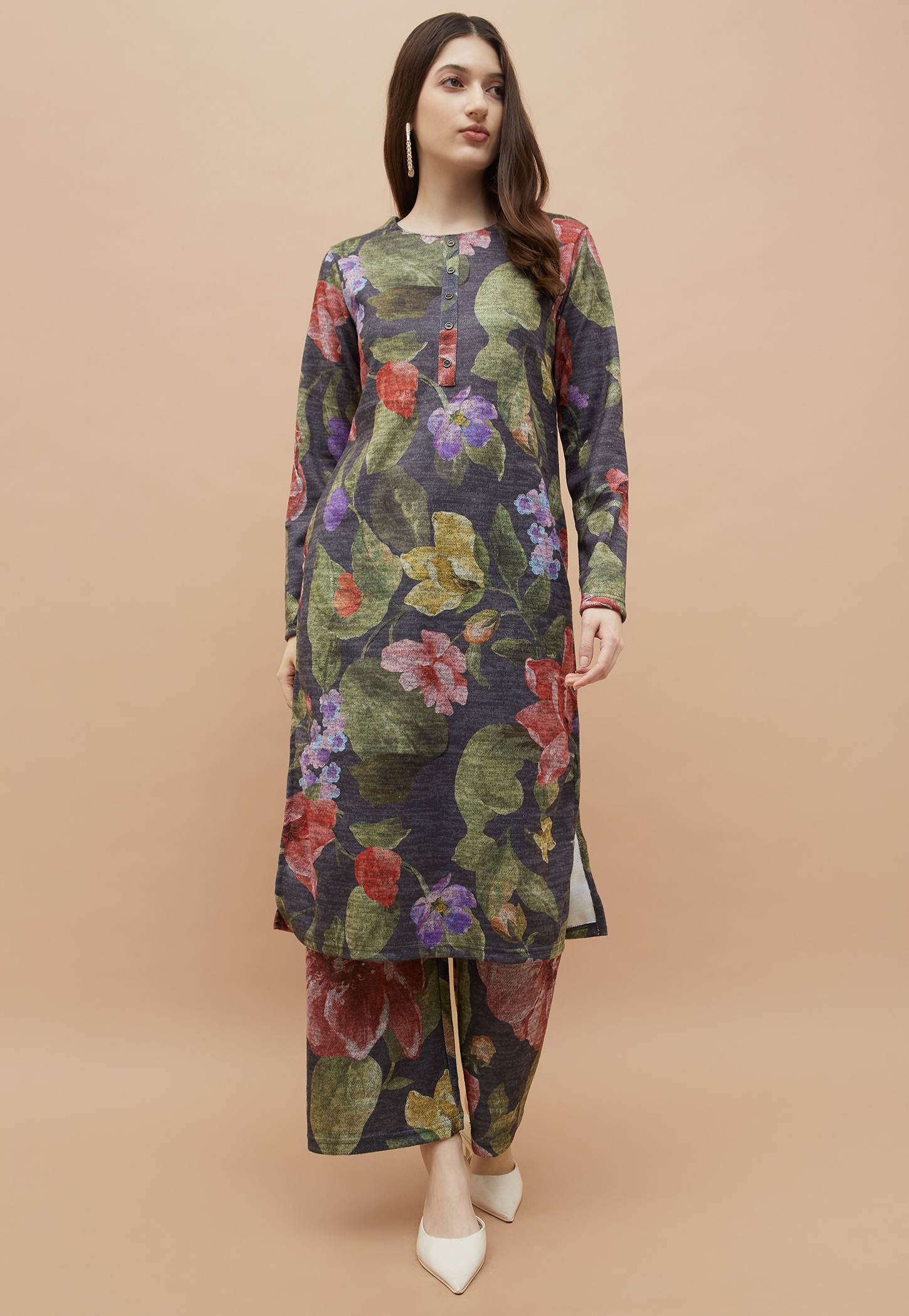 MELANGE Floral Print A-line Kurta Set-picture-15