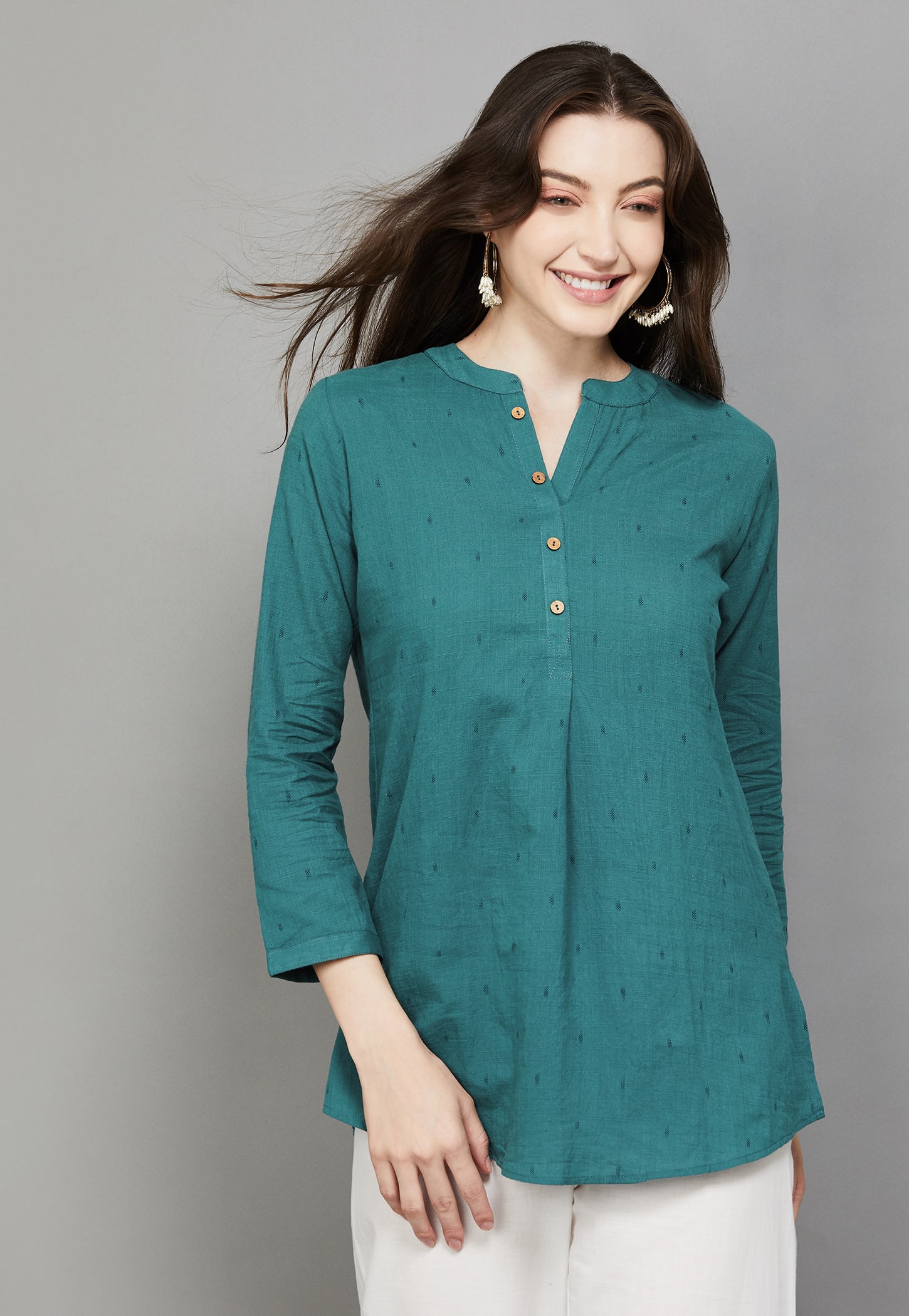 SPAN Woven Motif Straight Kurti-picture-13