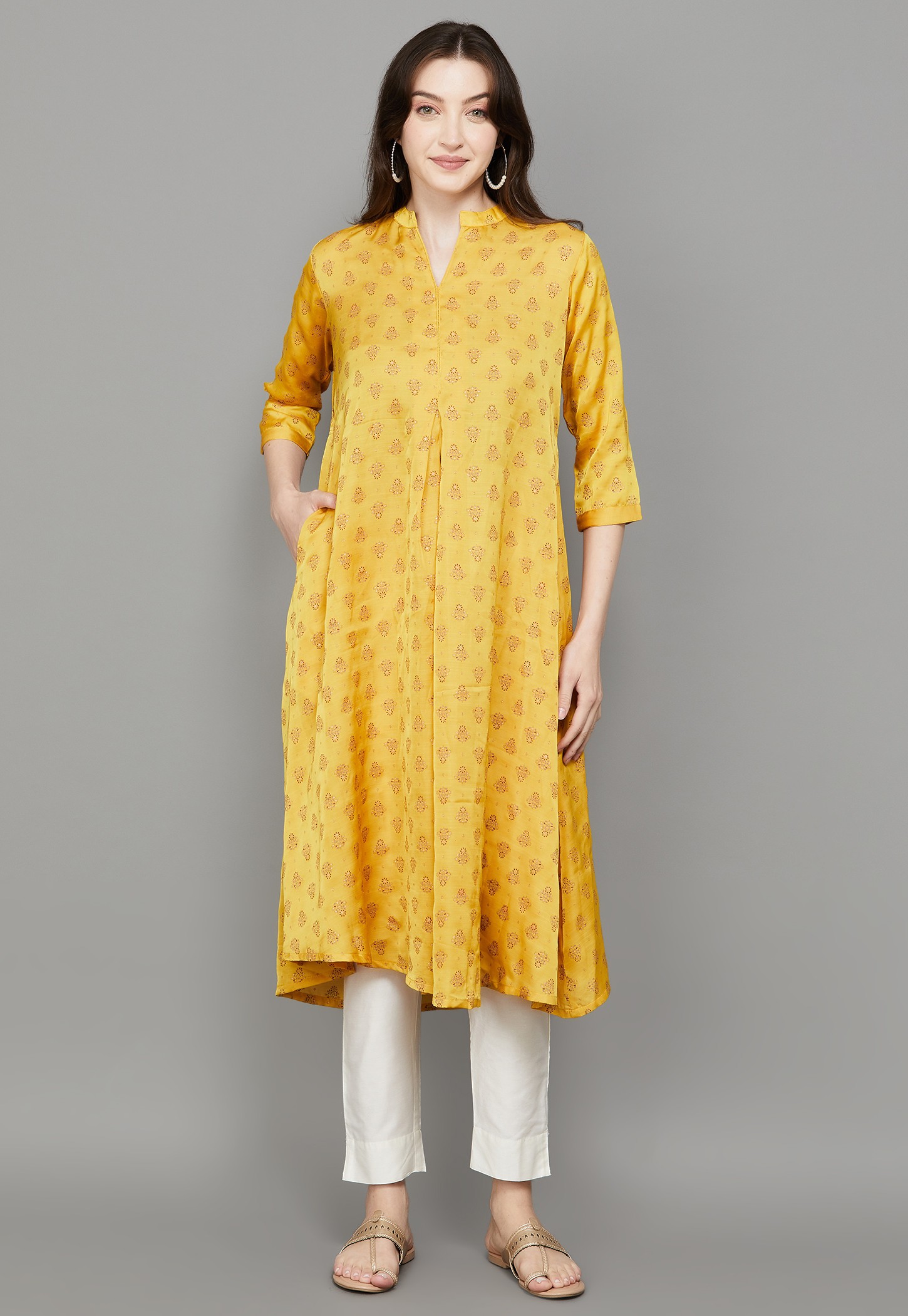 SPAN Ethnic Motif Flared Kurta-picture-16