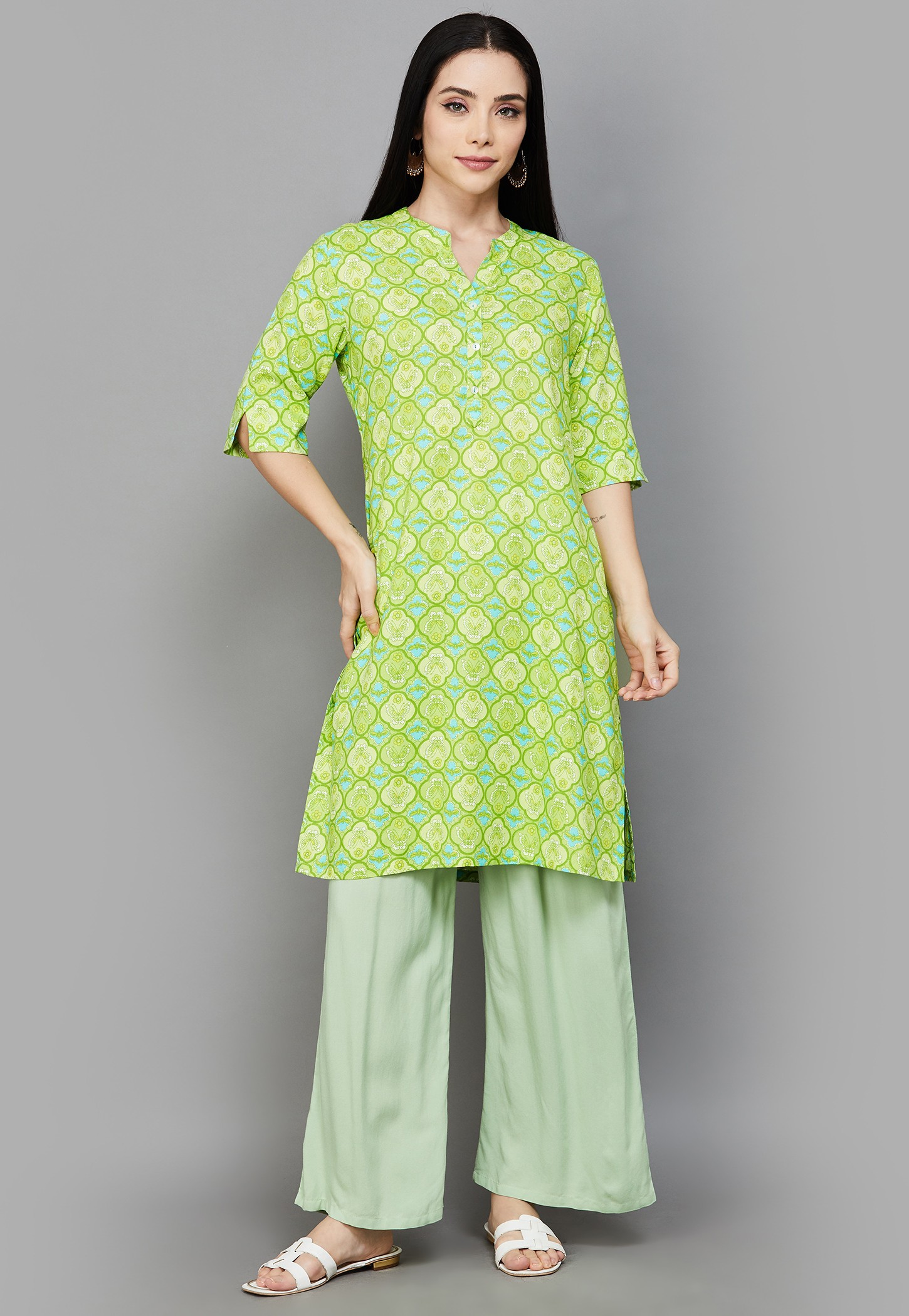 RANGRITI Butterfly Print Straight Kurta-picture-11
