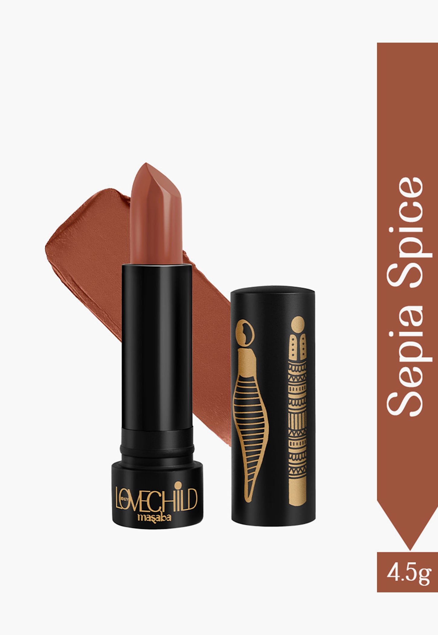 LOVECHILD MASABA Bare Browns Ultra-Matte Lipstick -Sepia Spice (Reddish Brown)- 4.5g-image-10