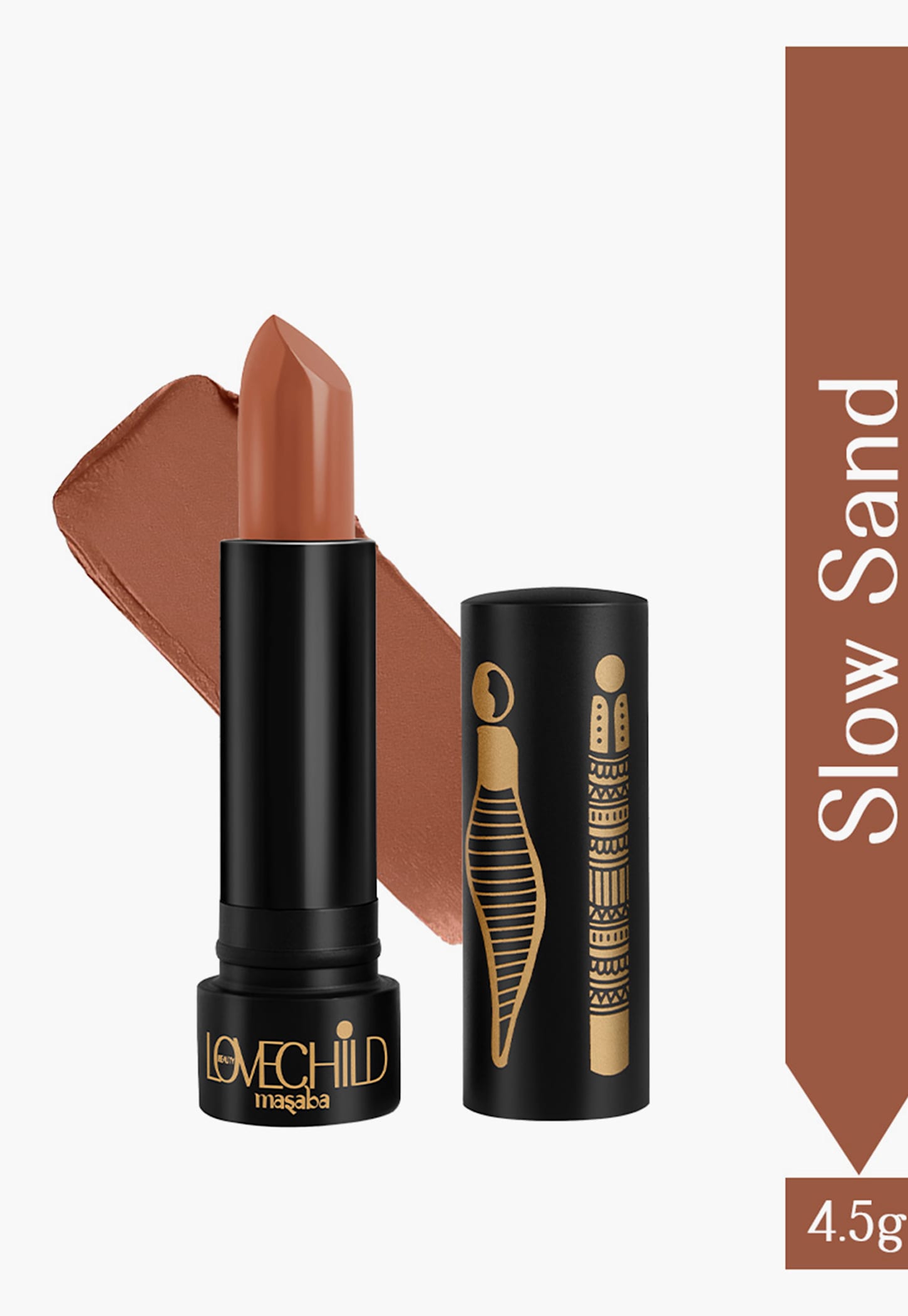 LOVECHILD MASABA Bare Browns Ultra-Matte Lipstick - Slow Sand (Caramel Brown) - 4.5g-picture-23