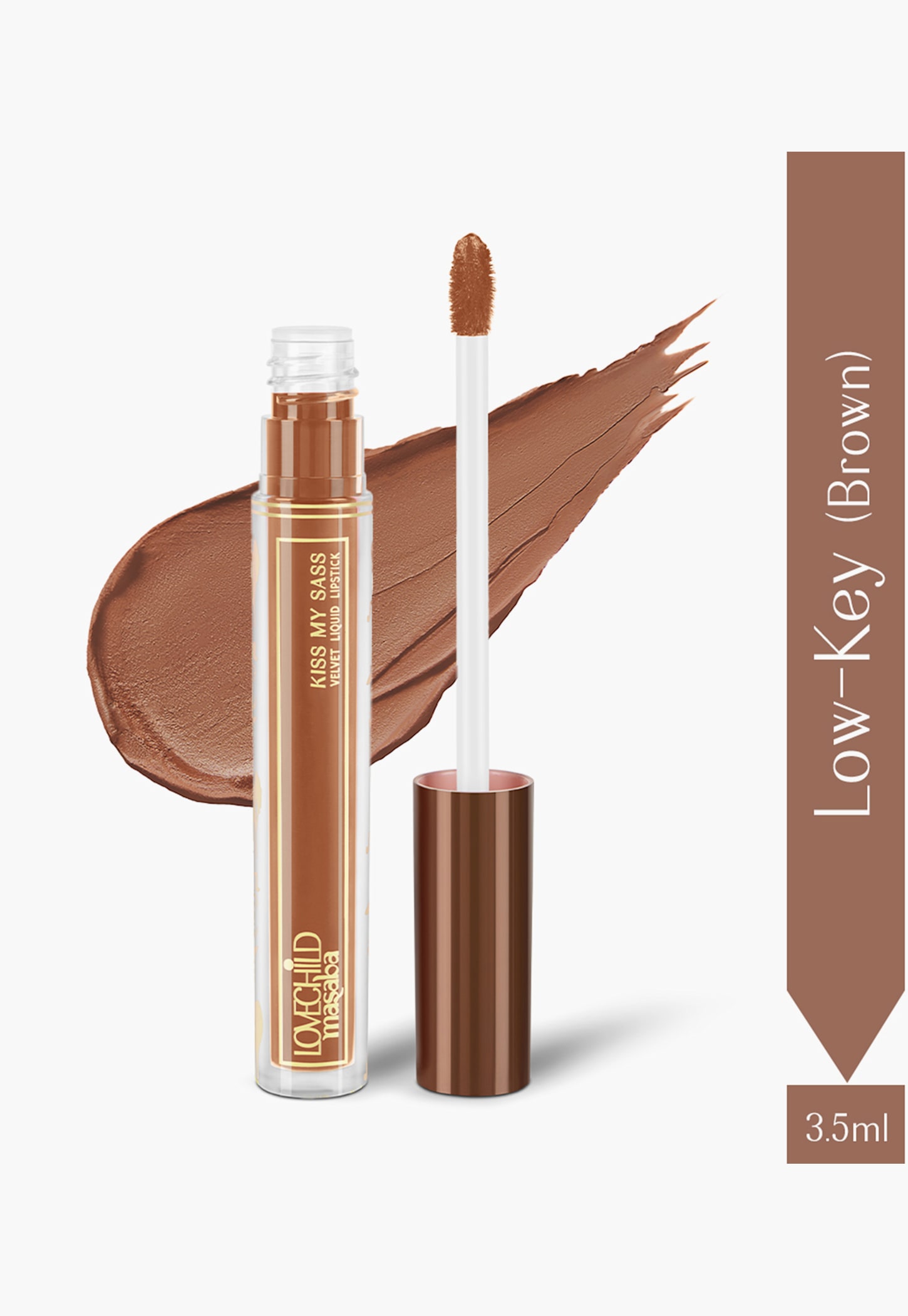 LOVECHILD MASABA Kiss My Sass Velvet Liquid Lipstick - Low-Key (Brown) - 3.5ml-image-6