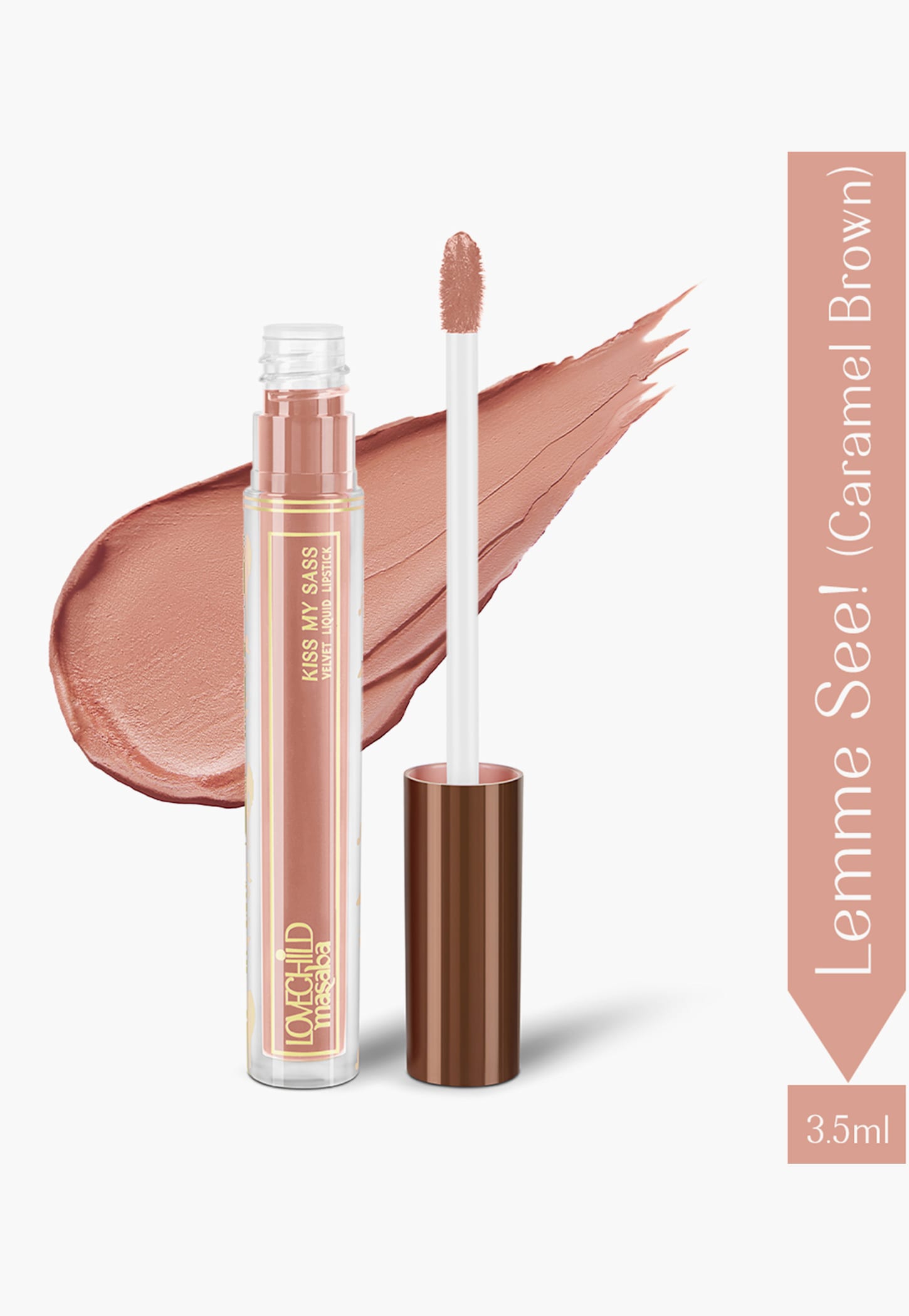 LOVECHILD MASABA Kiss My Sass Velvet Liquid Lipstick - Lemme See (Caramel Brown) - 3.5ml-picture-56