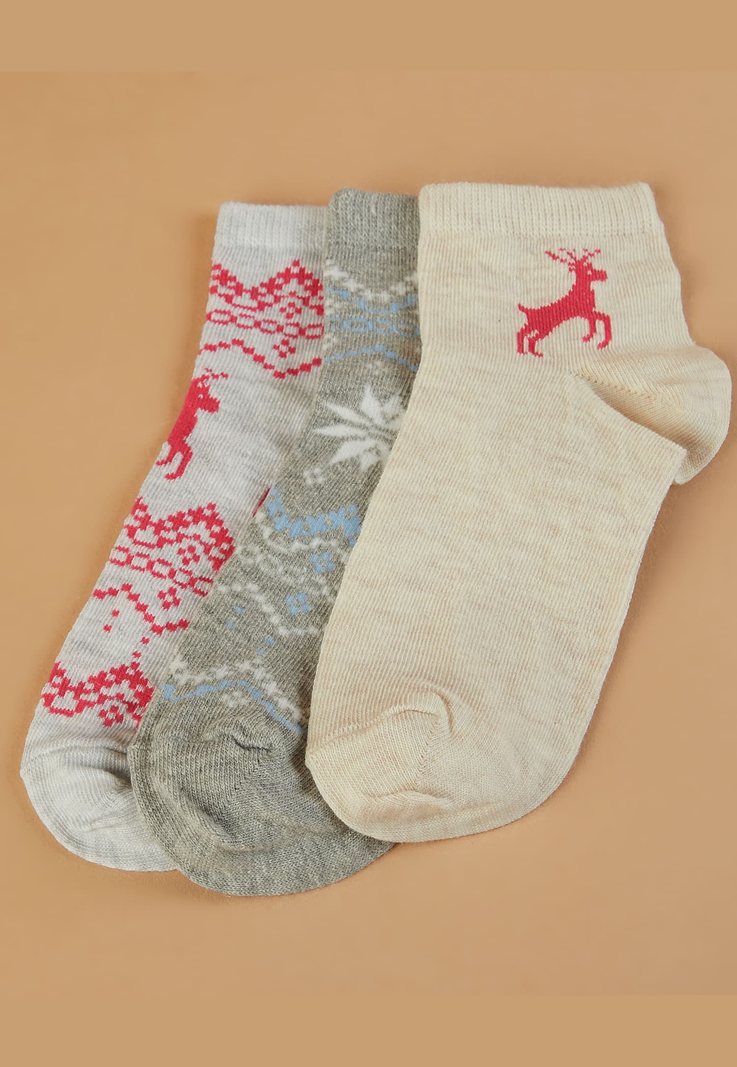 GINGER Printed Ankle Length Socks - Pack of 3-image-8