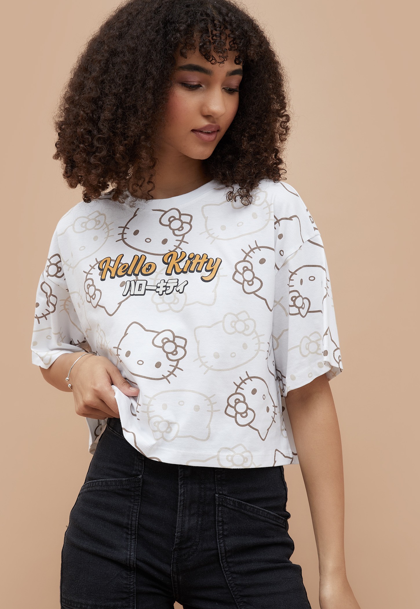 GINGER Hello Kitty Boxy Fit Crop T-shirt-picture-33