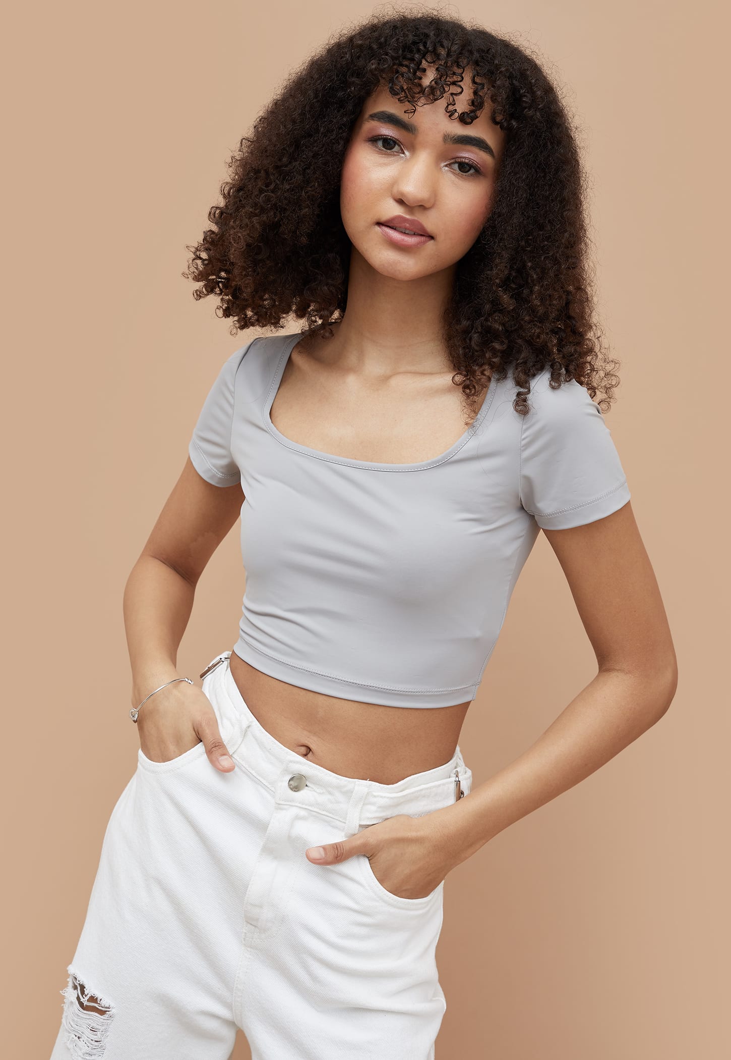 GINGER Solid Crop T-shirt-picture-31