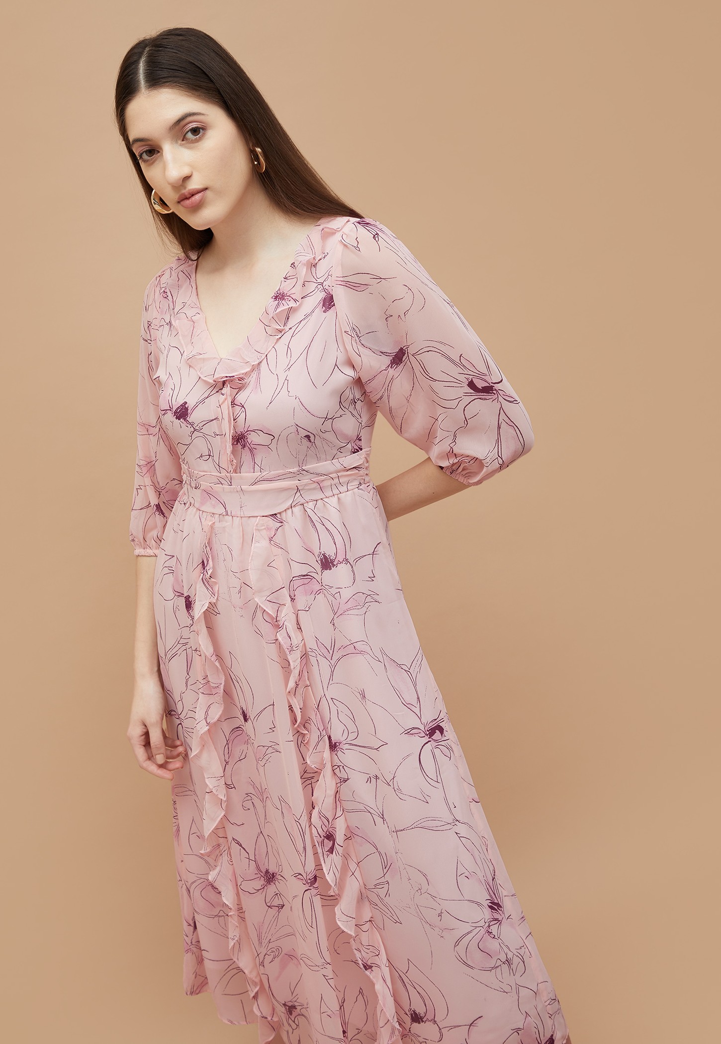 CODE Floral Print Fit & Flare Dress-picture-47