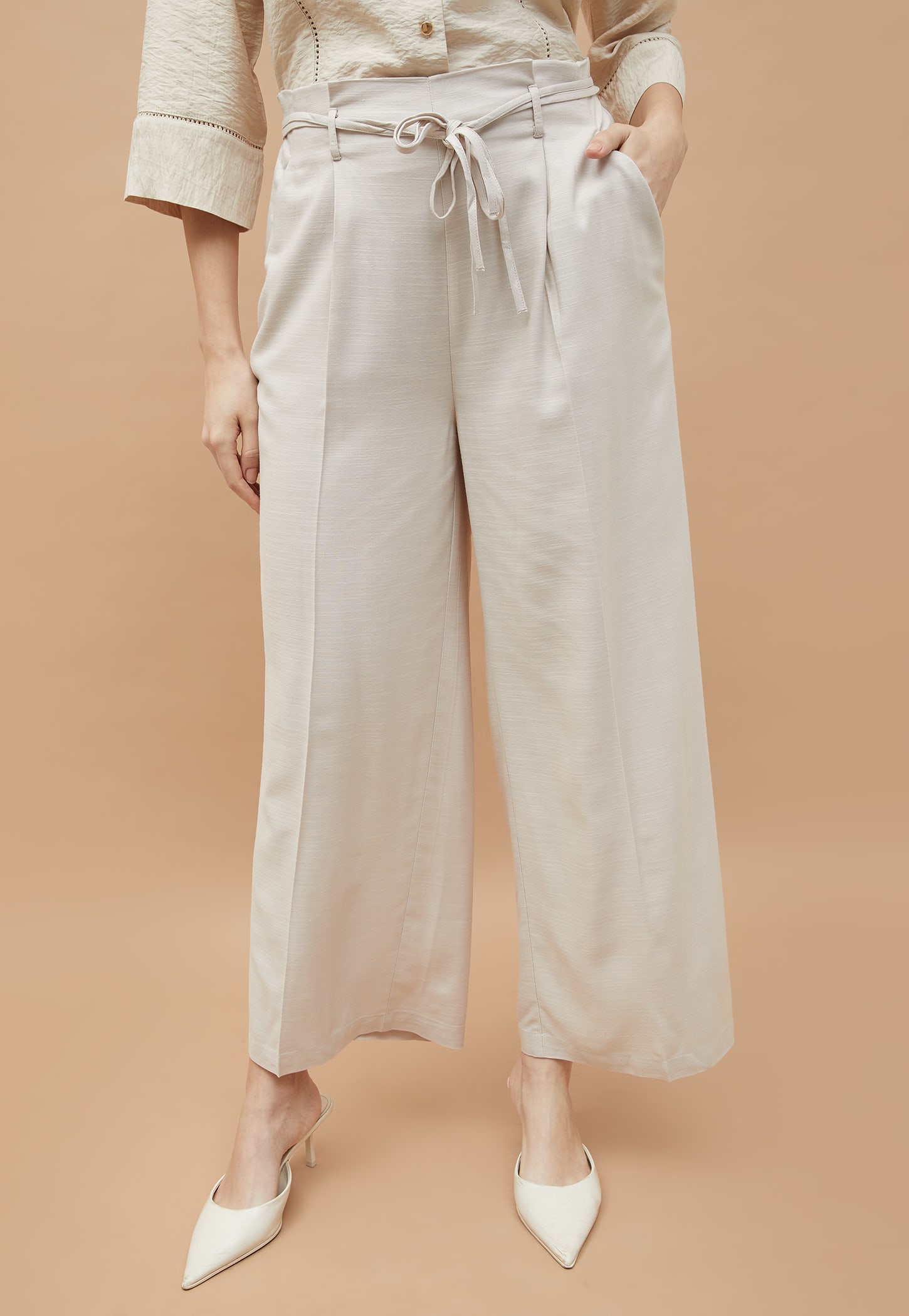 CODE Textured Wide Leg Trousers-picture-46