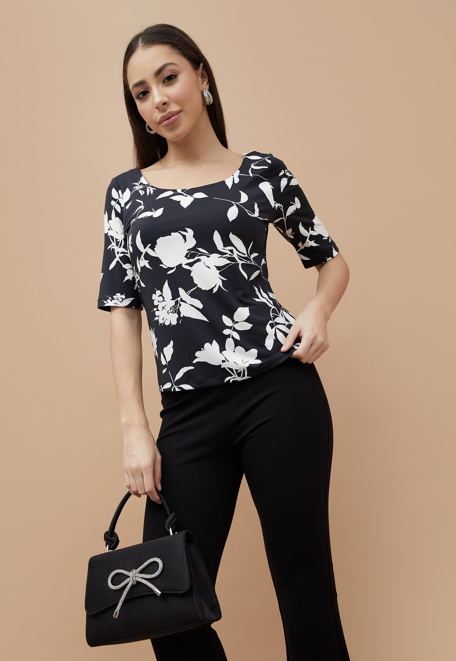CODE Floral Print T-shirt-image-20