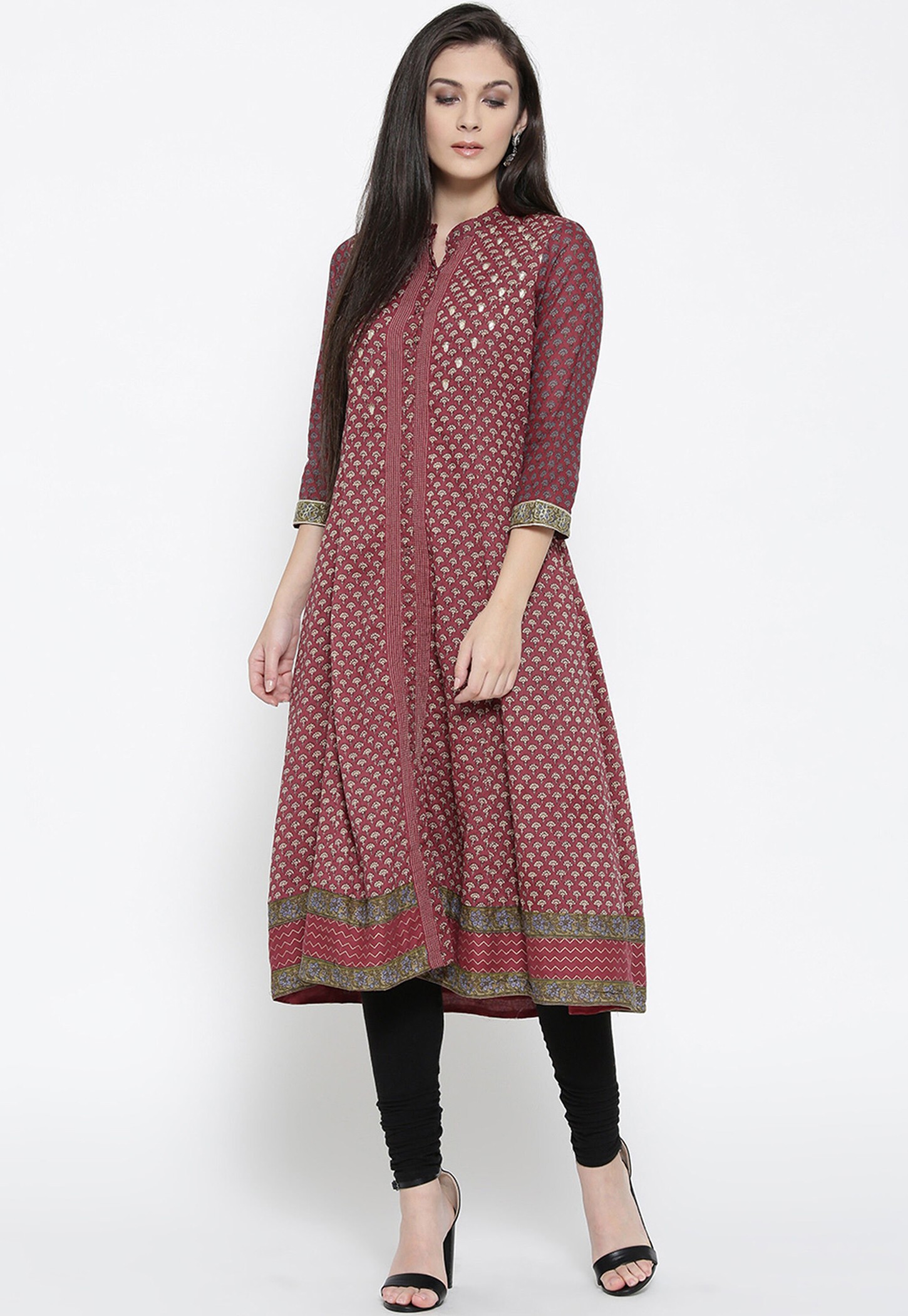 BIBA Motif Printed A-line Kurta-picture-44