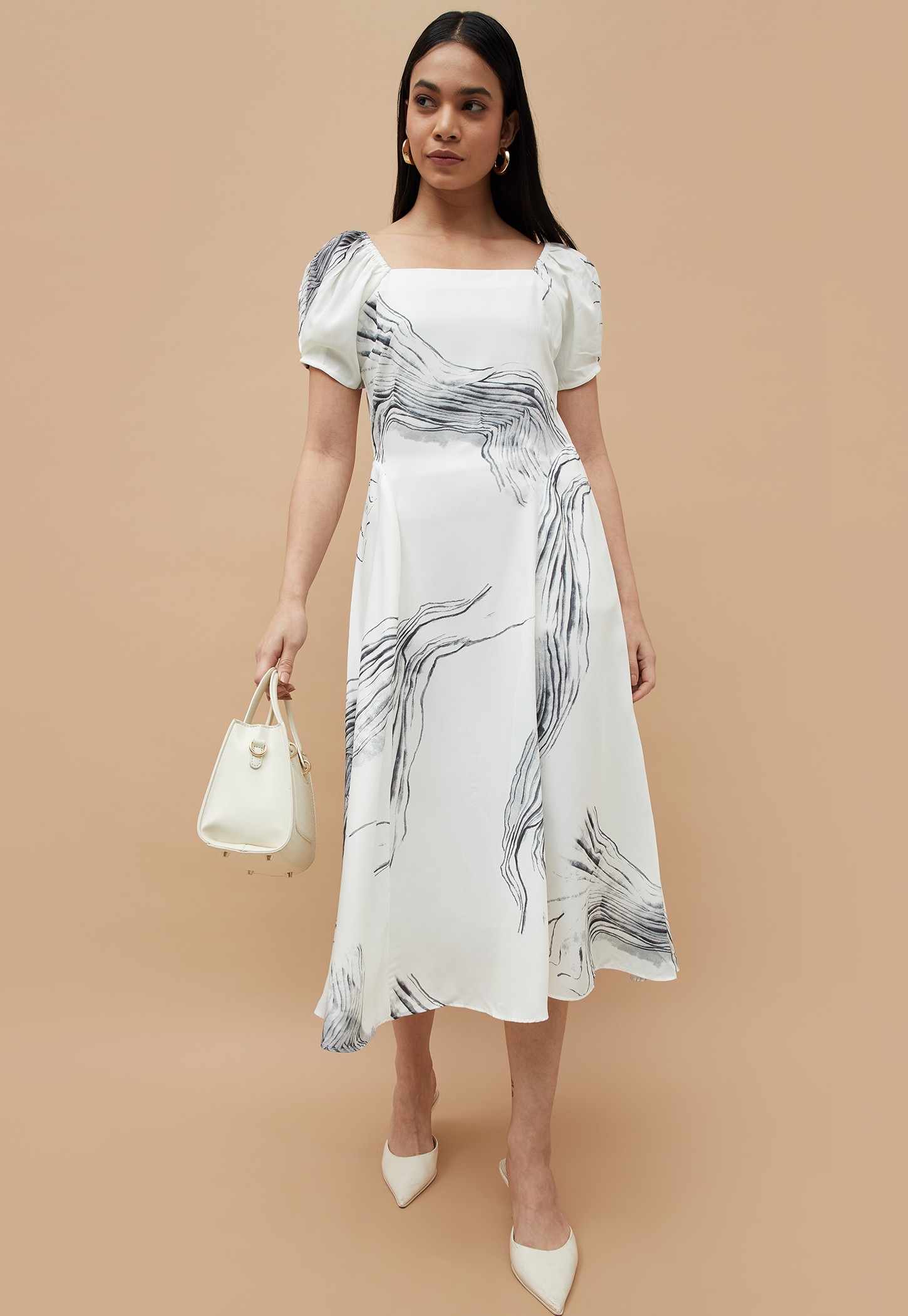 CODE Abstract Print Midi Dress-picture-30